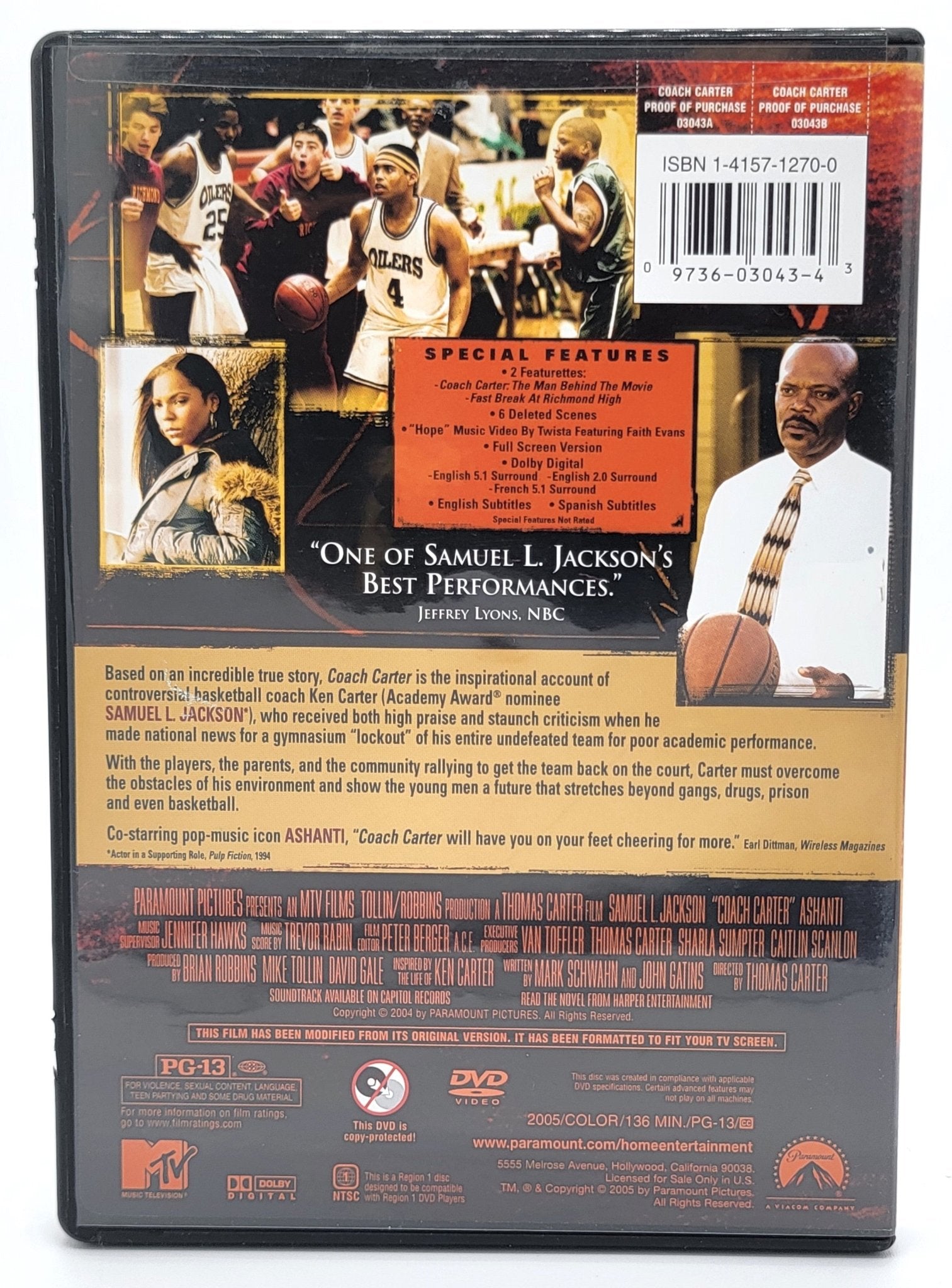 Paramount Pictures Home Entertainment - Coach Carter | DVD | Full Screen - DVD - Steady Bunny Shop