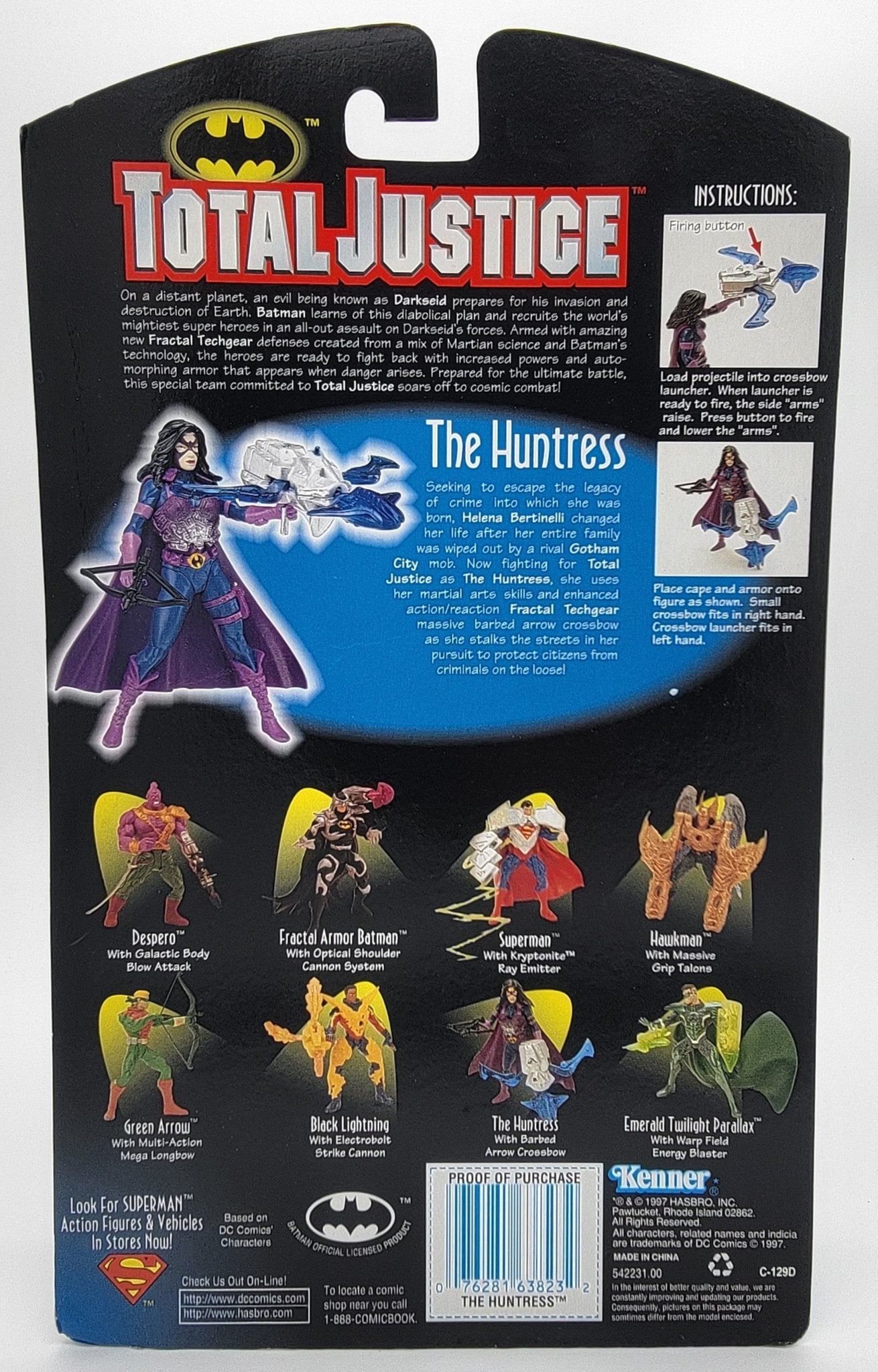 Kenner - DC Comics | Total Justice - The Huntress 1997 | Vintage Action Figure - Action Figures - Steady Bunny Shop
