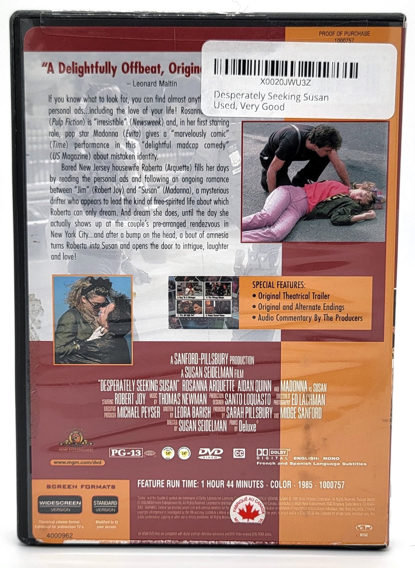 Paramount Pictures Home Entertainment - Desperately Seeking Susan | DVD | Widescreen & Standard - DVD - Steady Bunny Shop