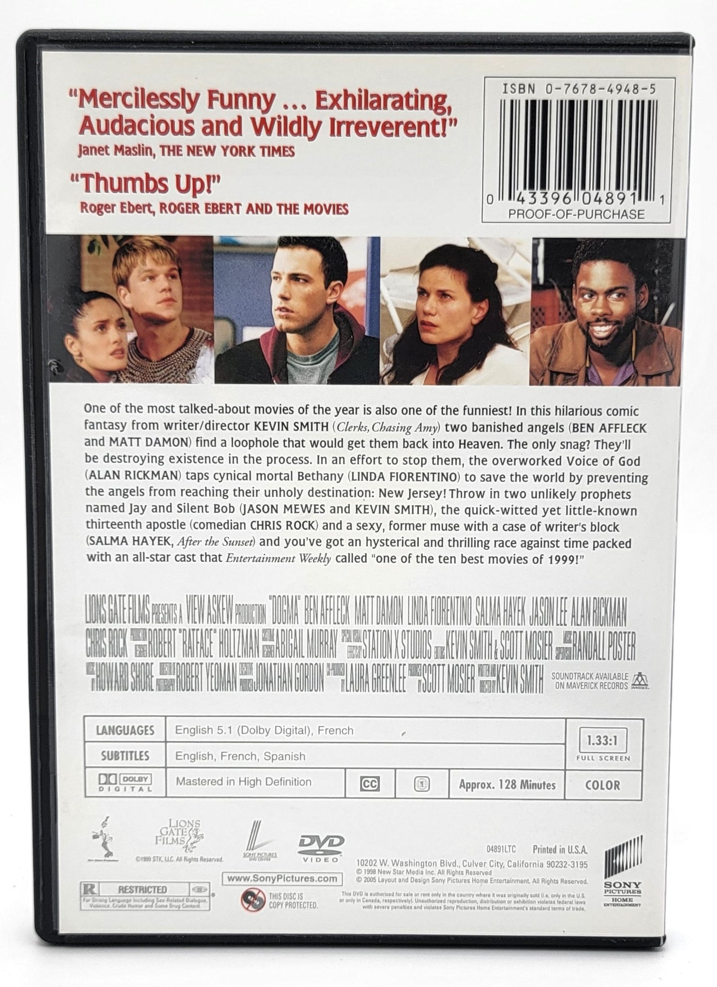 Sony Pictures Home Entertainment - Dogma | DVD | Full Screen - DVD - Steady Bunny Shop