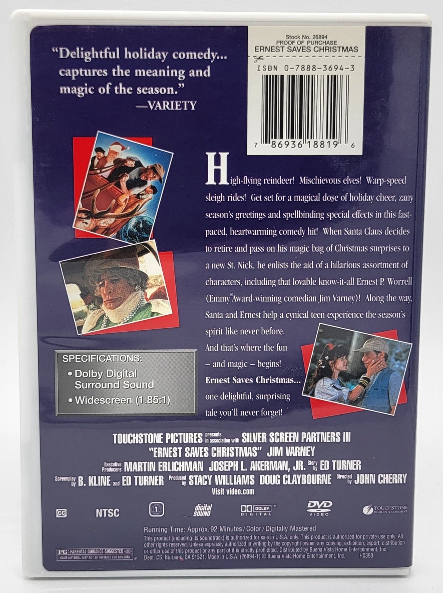 Touchstone Pictures - Ernest Saves Christmas | DVD | Widescreen - DVD - Steady Bunny Shop