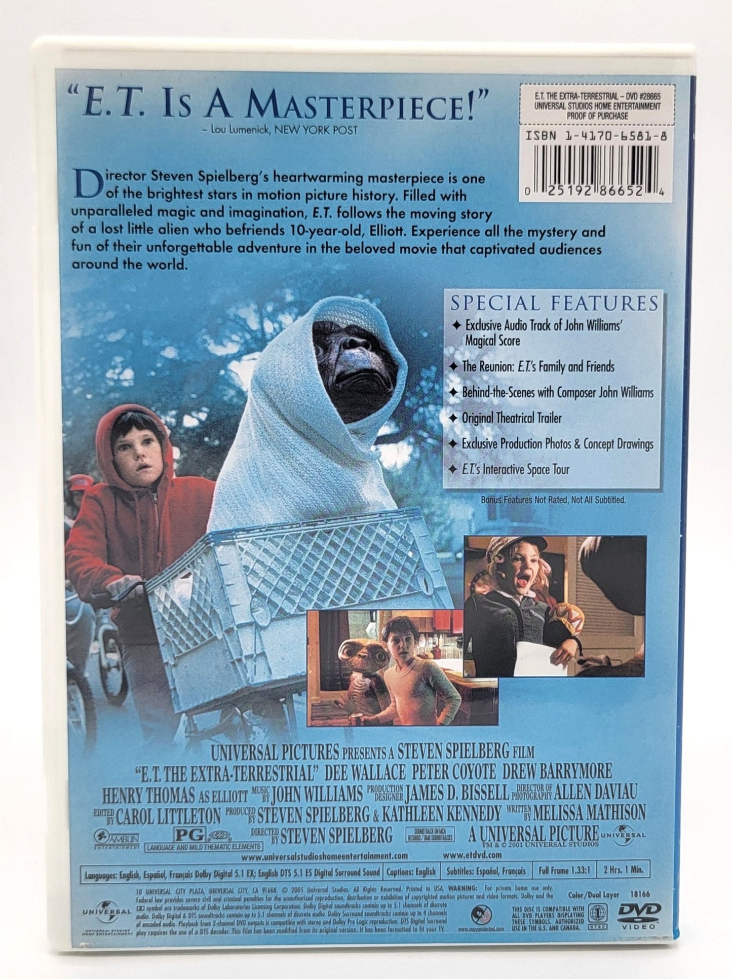  Universal Pictures Home Entertainment - E.T. the Extra Terrestrial | DVD | Full Screen - DVD - Steady Bunny Shop