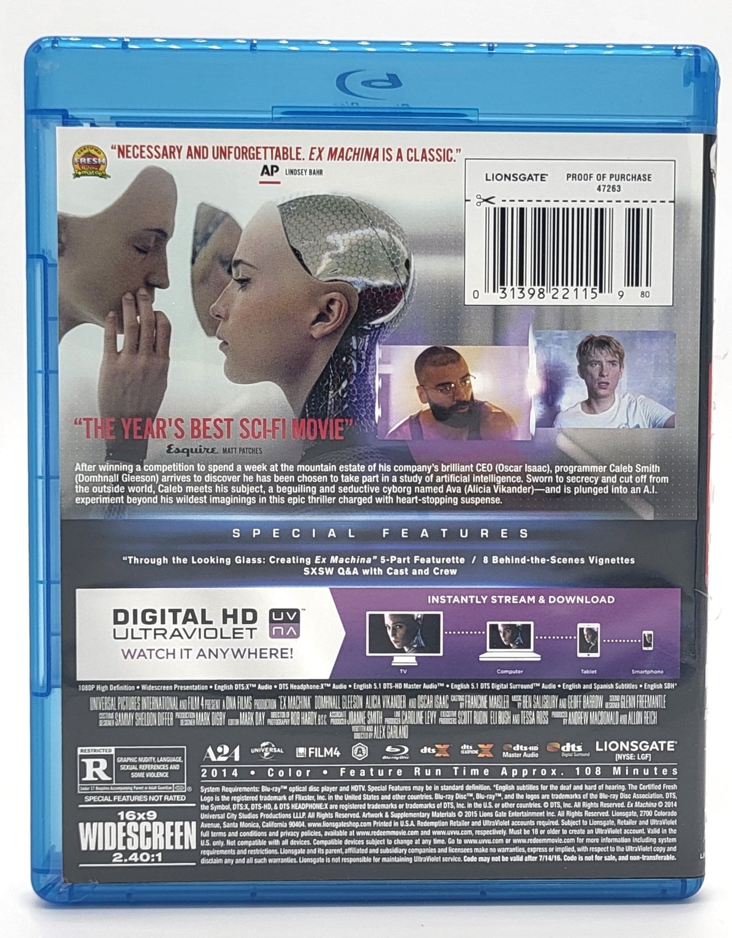Lionsgate Home Entertainment - Ex Machina | Blu Ray | Widescreen - No Digital Copy - DVD & Blu-ray - Steady Bunny Shop