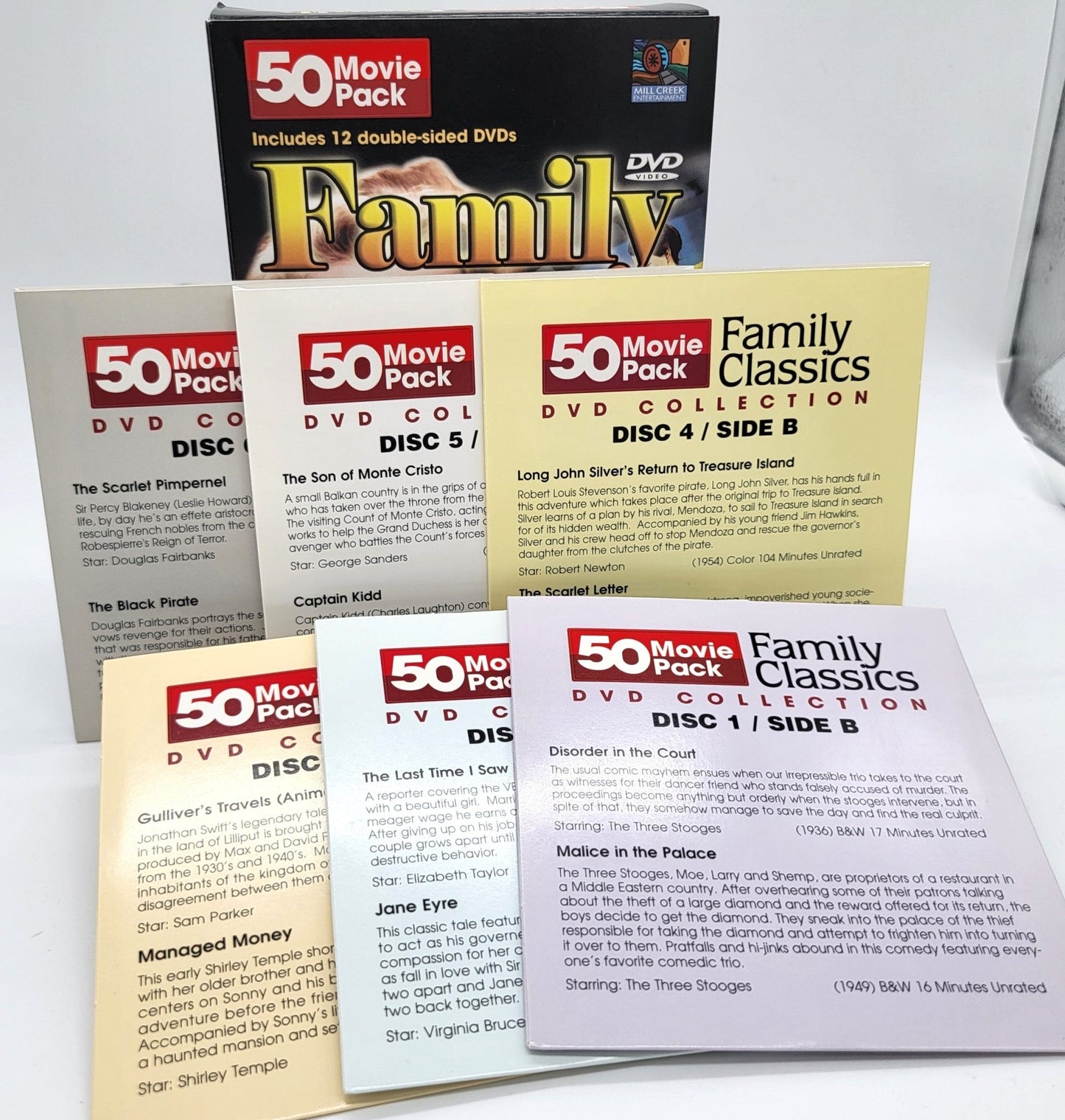 Mill Creek Entertainment - Family Classics | DVD | 50 Movie Pack 12 Double Sided DVDs Dics - dvd - Steady Bunny Shop