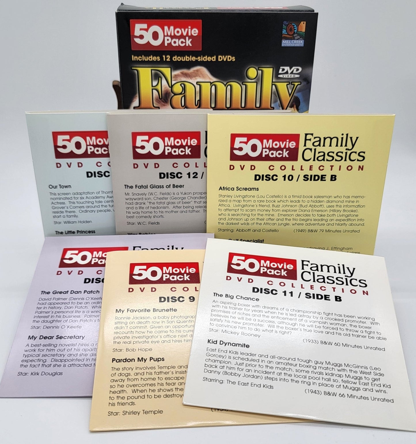Mill Creek Entertainment - Family Classics | DVD | 50 Movie Pack 12 Double Sided DVDs Dics - dvd - Steady Bunny Shop