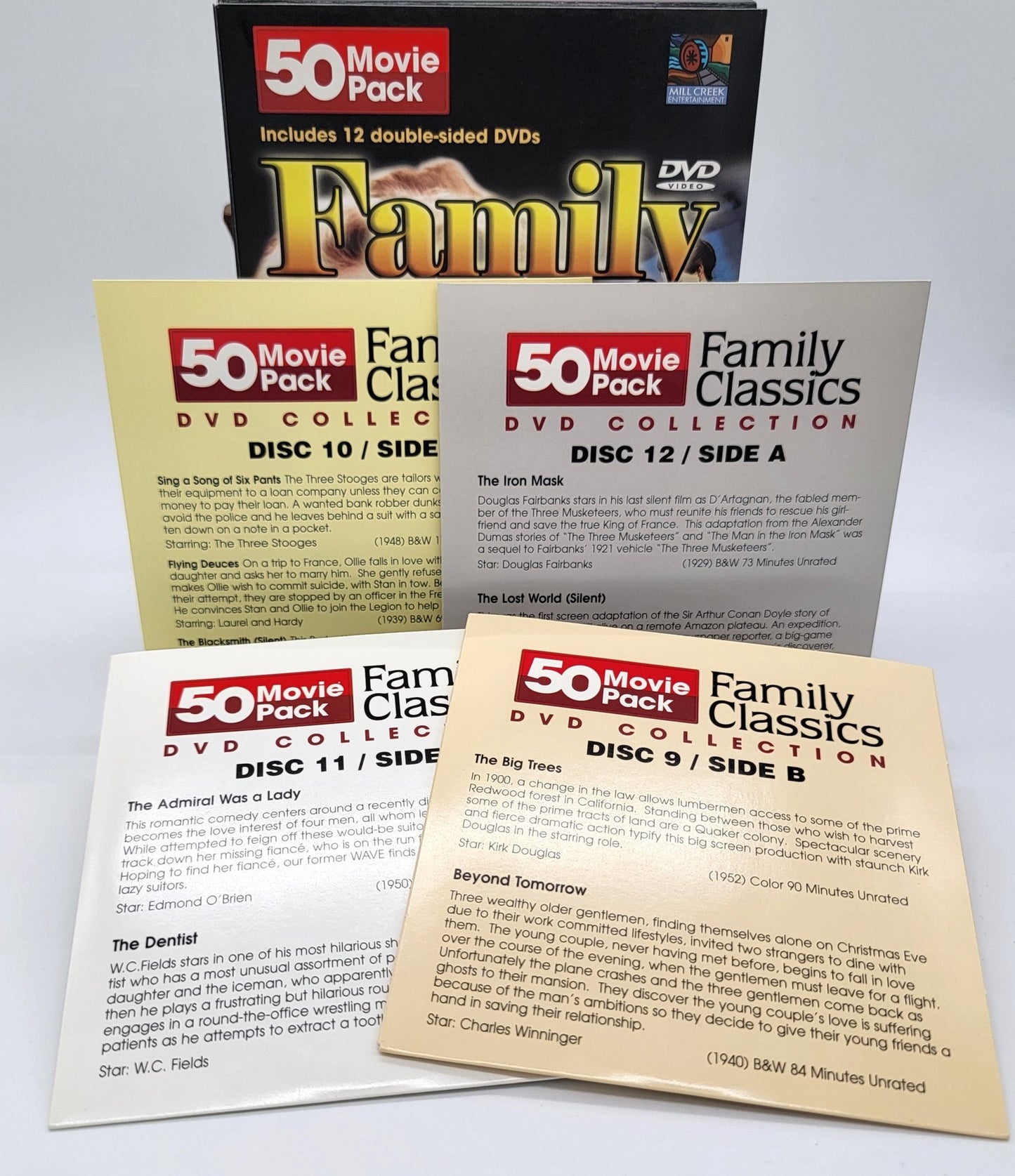 Mill Creek Entertainment - Family Classics | DVD | 50 Movie Pack 12 Double Sided DVDs Dics - dvd - Steady Bunny Shop