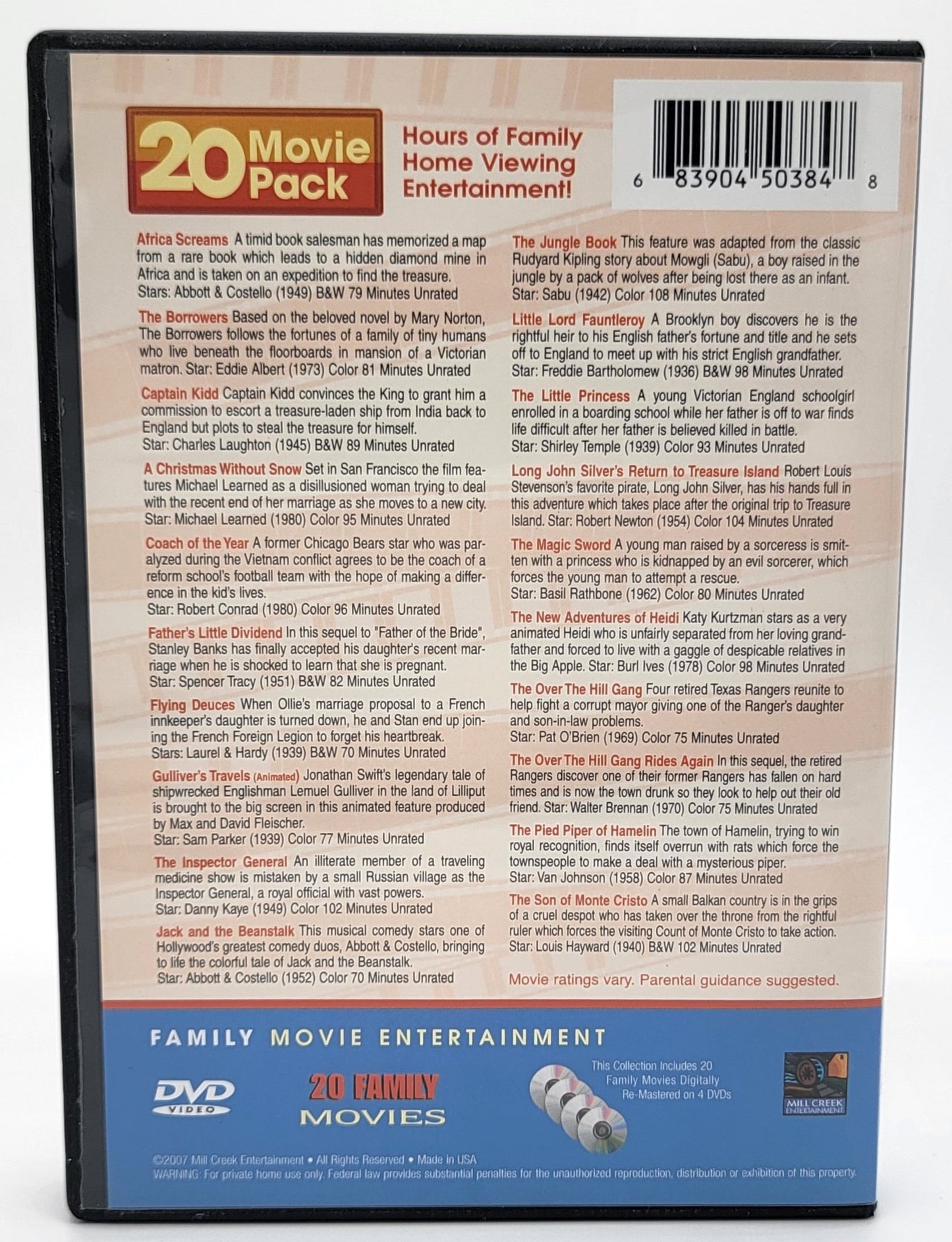 Mill Creek Entertainment - Family Pack | 20 Movie Pack - 4 Digitally Remastered DVD | Classics - DVD - Steady Bunny Shop