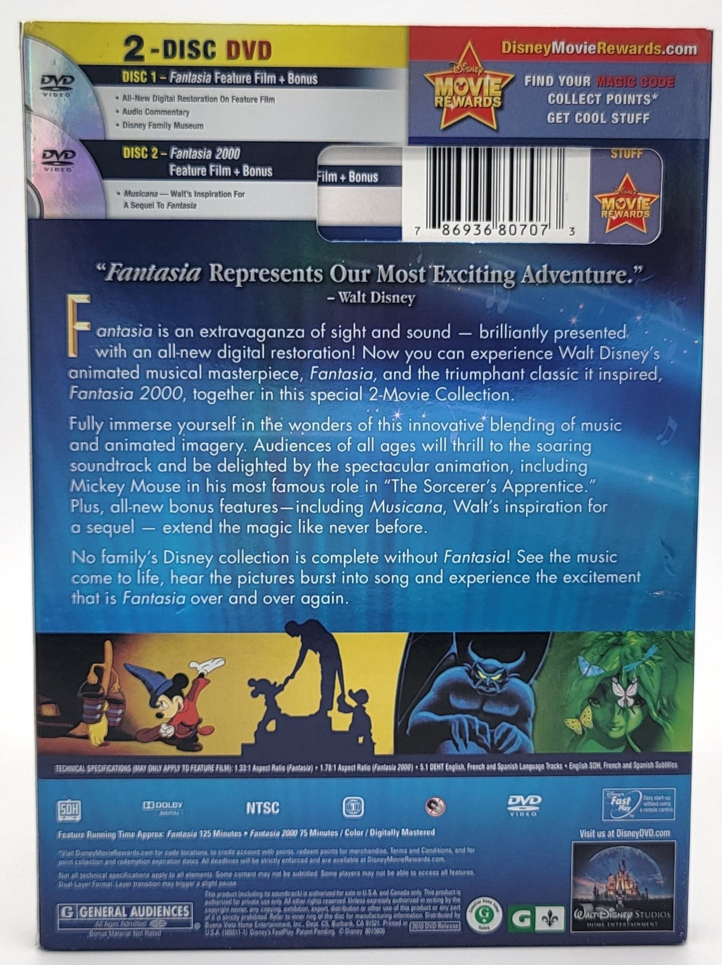 Walt Disney Studios Home Entertainment - Fantasia Fantasia 2000 | 2 Disc Special Edition | DVD - DVD - Steady Bunny Shop
