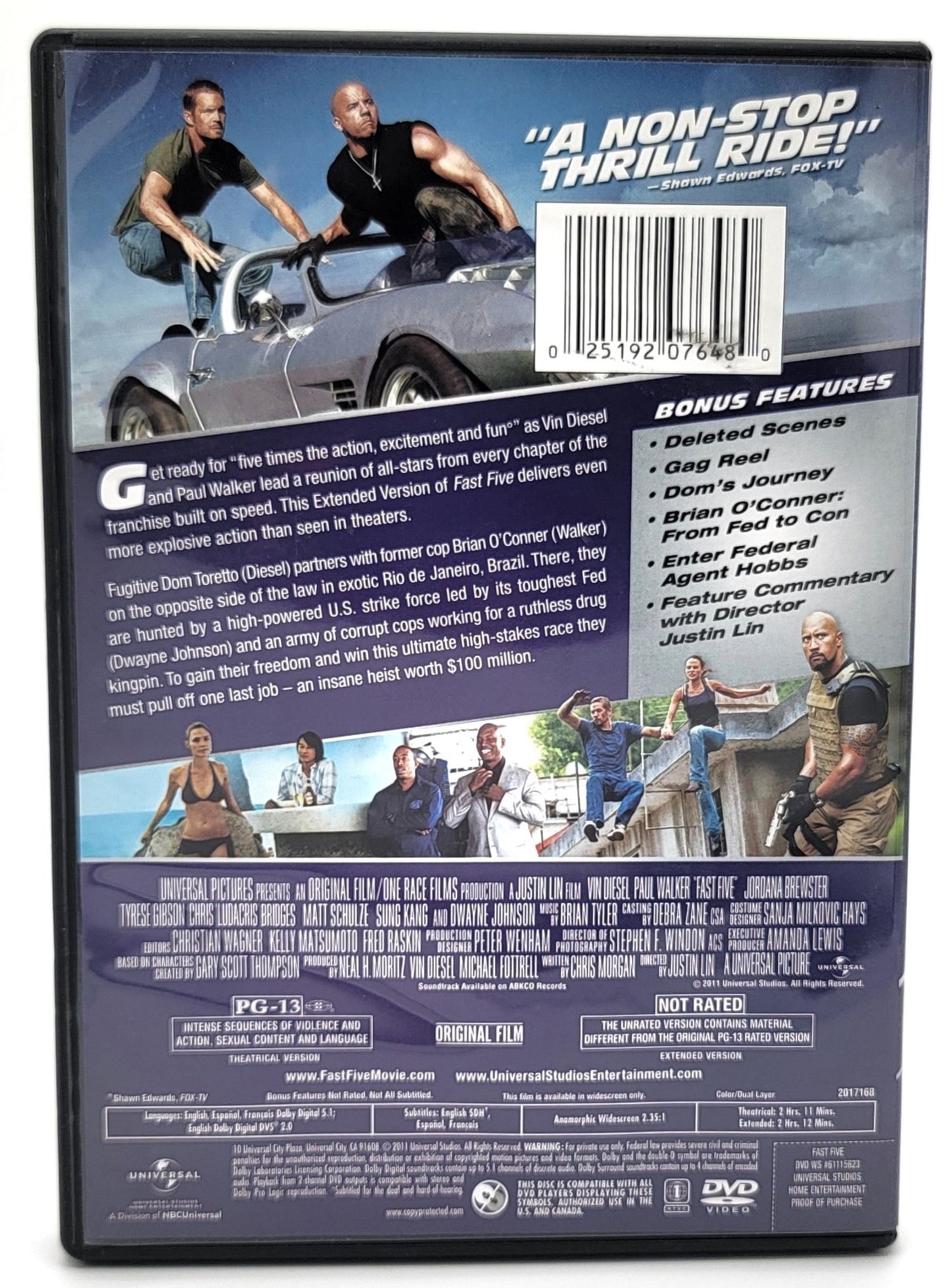 Universal Pictures Home Entertainment - Fast Five | DVD | Extended Edition Includes 2 Versions: Extended and Theatrical - DVD - Steady Bunny Shop