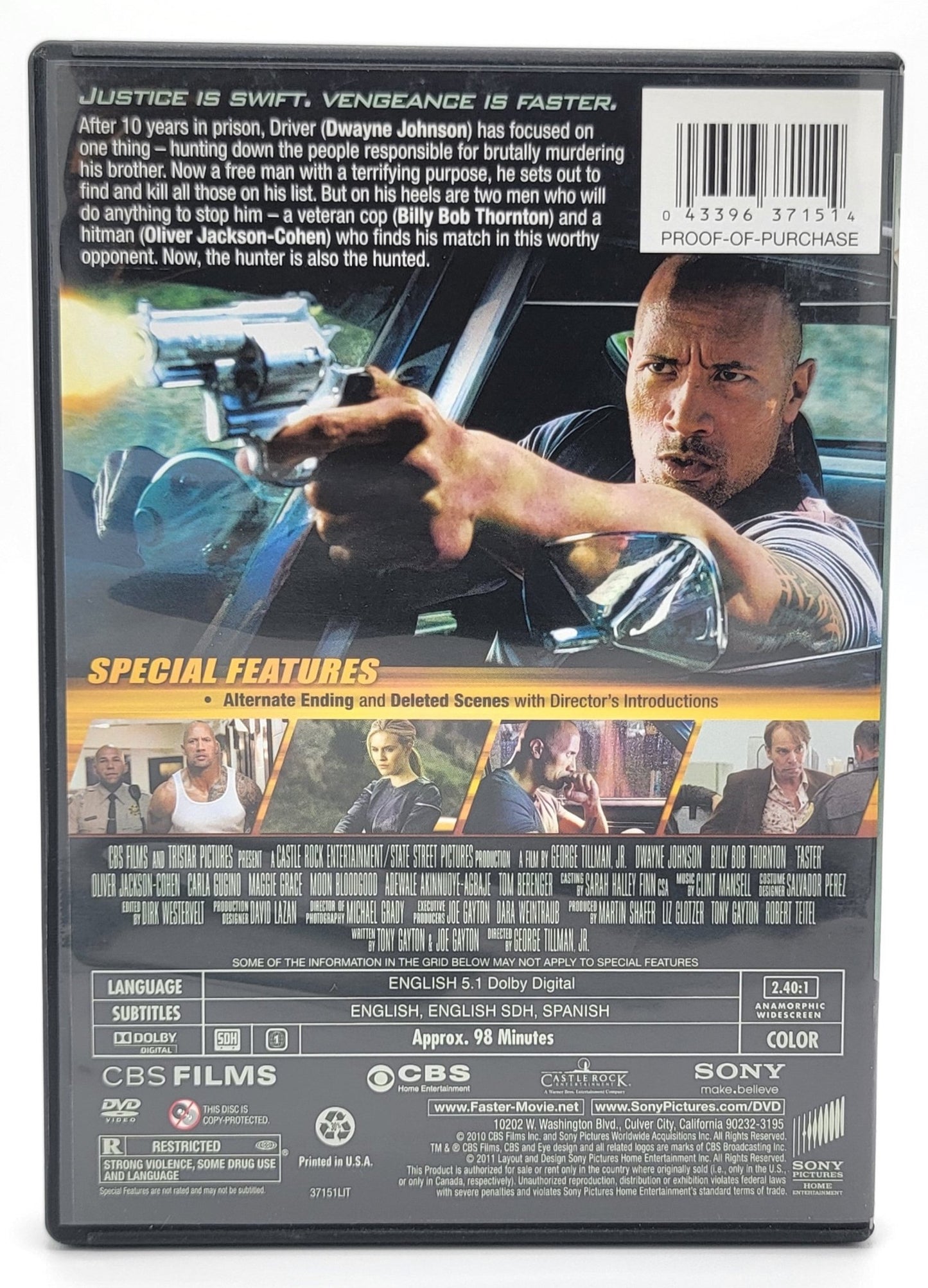 Sony Pictures Home Entertainment - Faster | DVD | Widescreen - DVD - Steady Bunny Shop