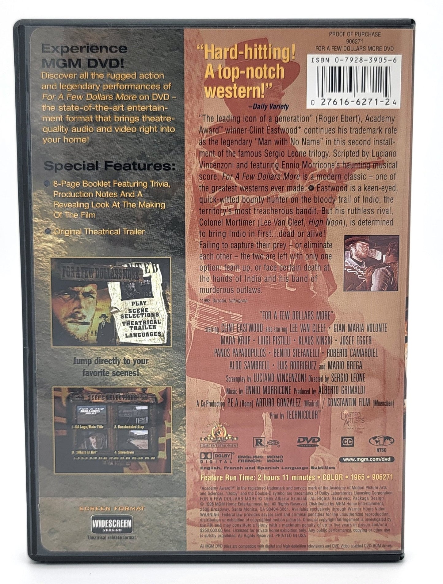 MGM - For A Few Dollars More | Clint Eastwood | DVD | Widescreen - DVD - Steady Bunny Shop