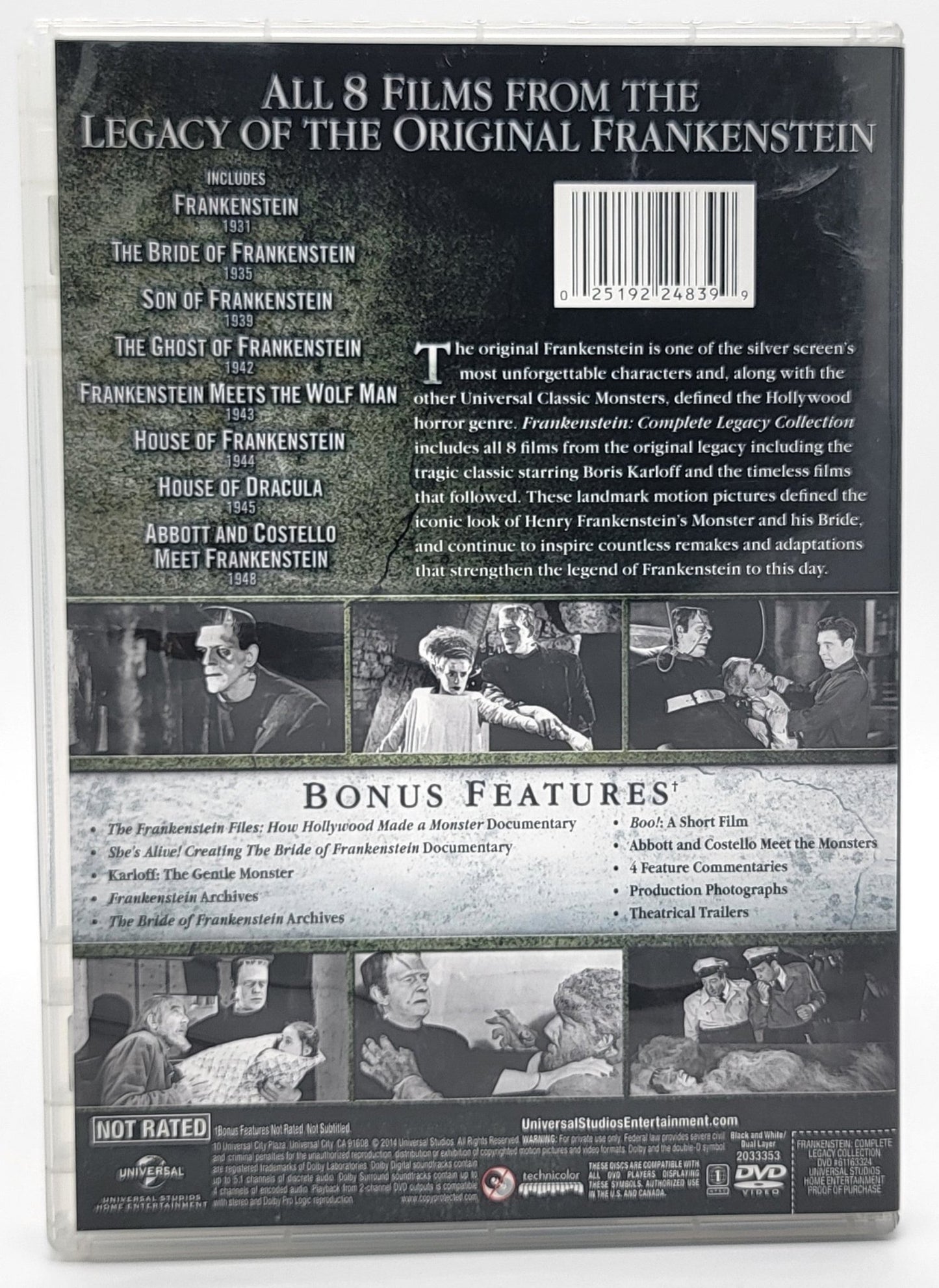Universal Studios Home Entertainment - Frankenstein - Complete Legacy Collection | DVD | All 8 Films from the Original Legacy 1931 - 1948 - DVD - Steady Bunny Shop