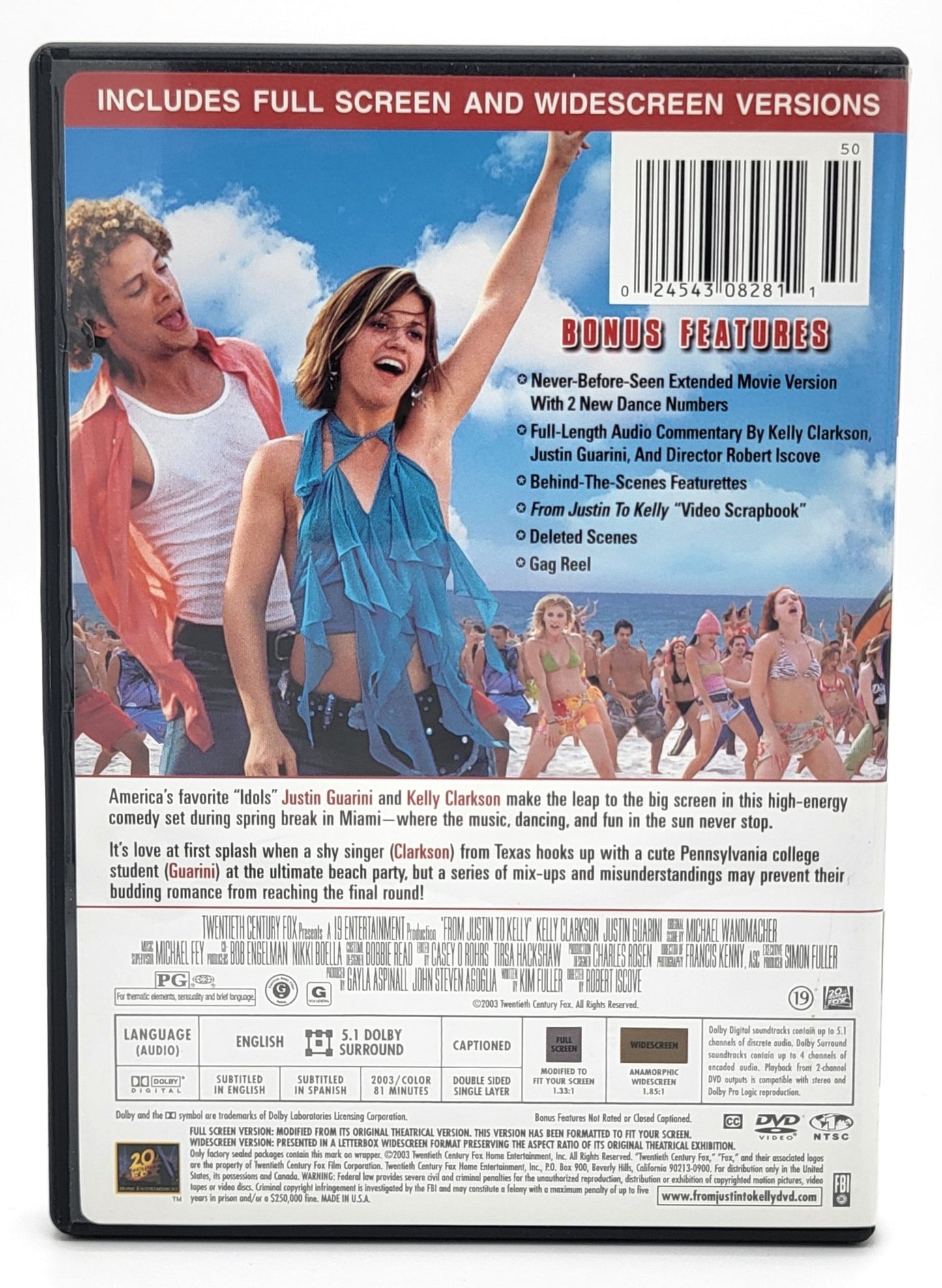 20th Century Fox Home Entertainment - From Justin to Kelly | DVD | Special Edition - Full Screen and Widescreen - DVD - Steady Bunny Shop