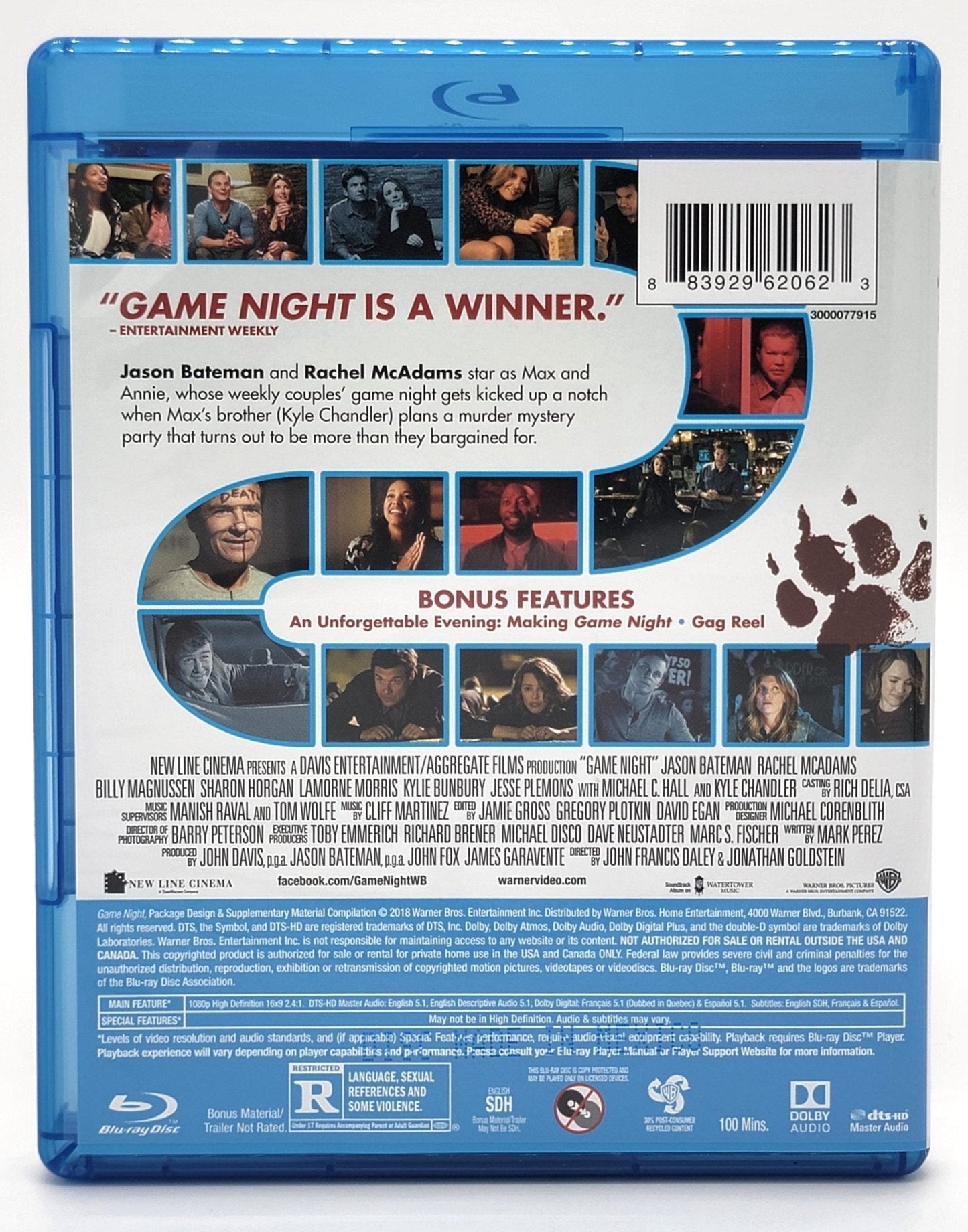 Warner Brothers - Game Night | DVD | Blu Ray - Blu - ray - Steady Bunny Shop