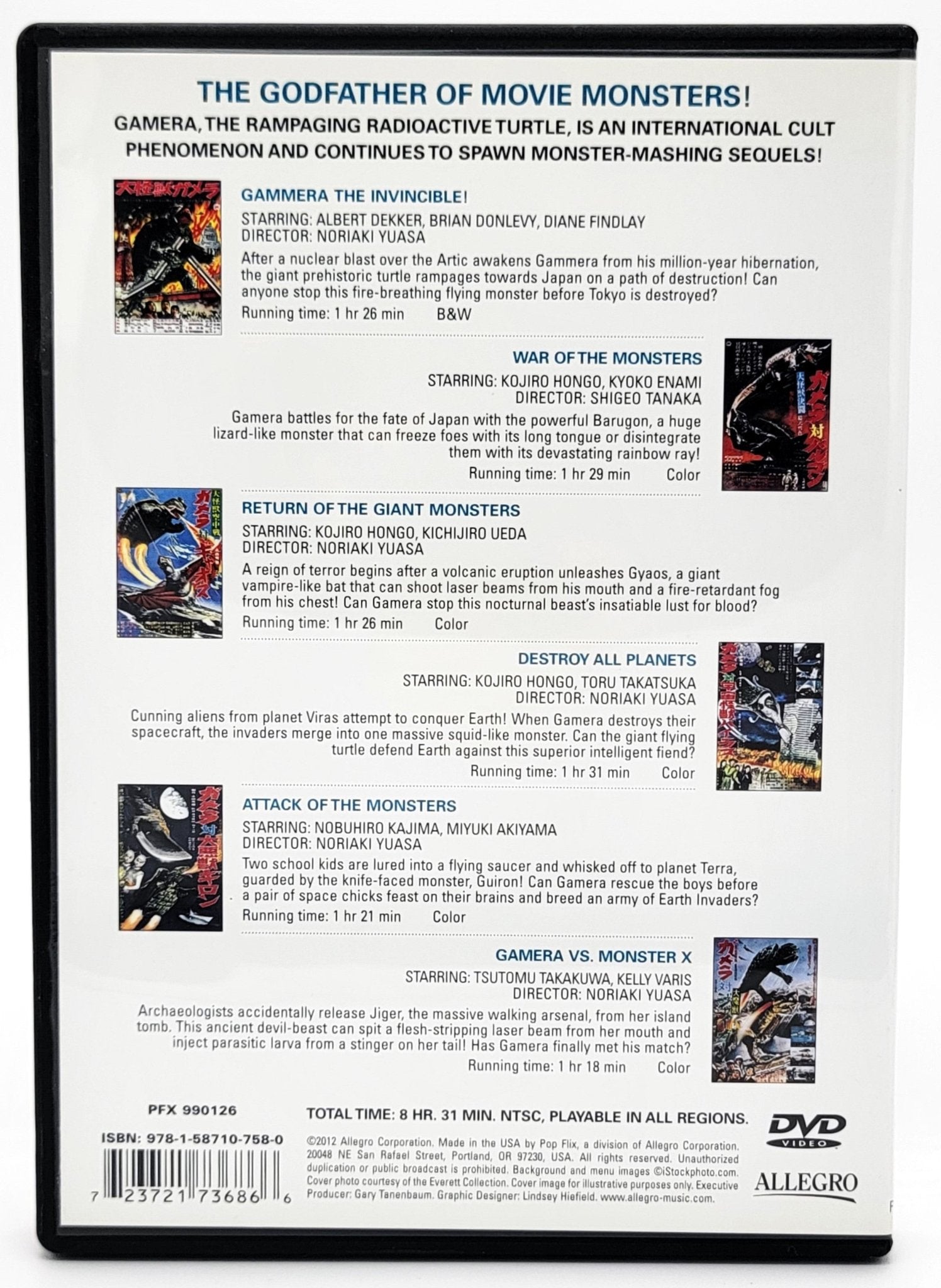 Pop Flicks - Gamera War of the Monsters Collections 2012 | DVD | 6 Monster Flicks on 2 DVD's - DVD - Steady Bunny Shop