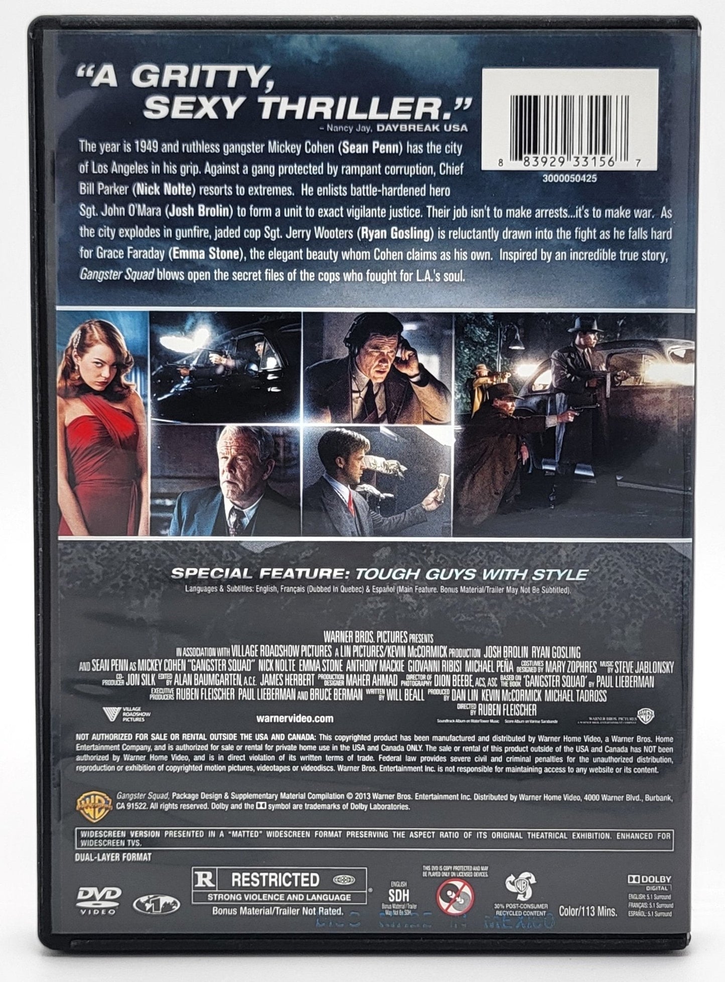 Warner Home Video - Gangster Squad | DVD | Widescreen - DVD - Steady Bunny Shop