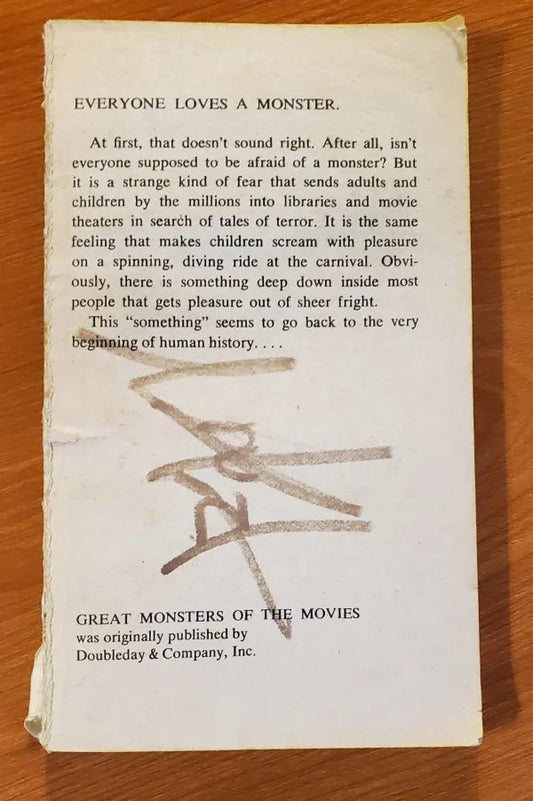 Pocket Books - Great Monsters Of The Movies - Edward Edelson - Paperback Book - Steady Bunny Shop