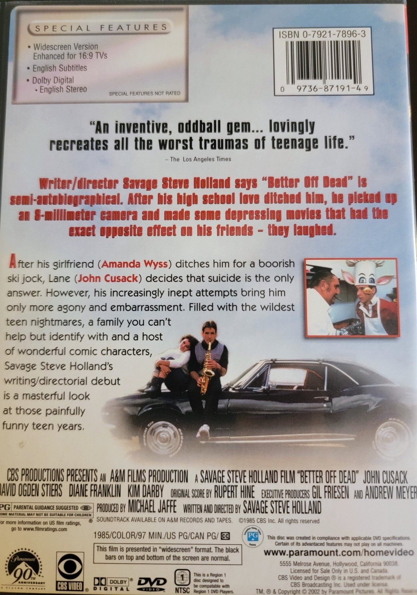 Paramount Pictures Home Entertainment - John Cusack Better off Dead | DVD | Widescreen - DVD - Steady Bunny Shop