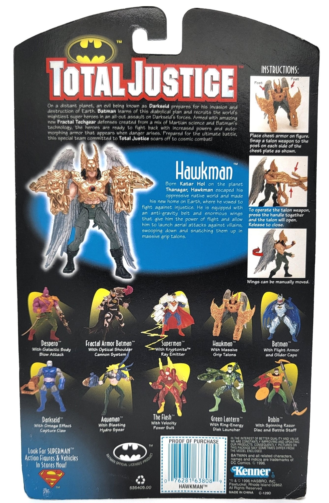 Kenner - Kenner | DC Comics Total Justice - Hawkman 1996 | Vintage Action Figure - Action Figures - Steady Bunny Shop