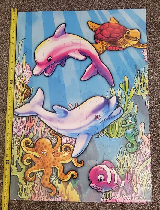 Steady Bunny Shop - Large Puzzle | Dolphins | 24 Pieces - Jigsaw Puzzle - Steady Bunny Shop