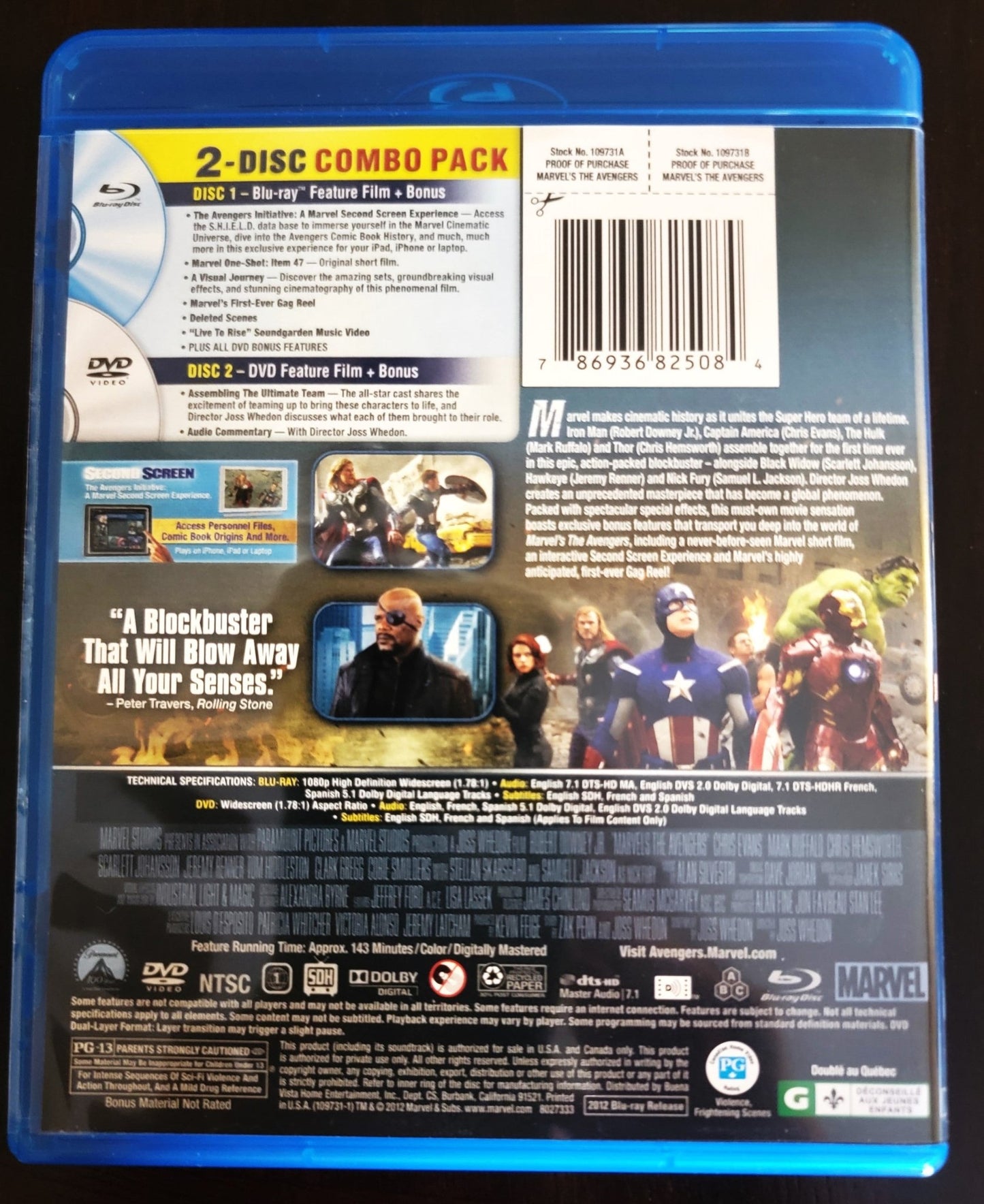 Marvel Studio - Marvel's Avengers | Blu-ray & DVD | Widescreen - 2 Disk Combo Pack - DVD & Blu-ray - Steady Bunny Shop