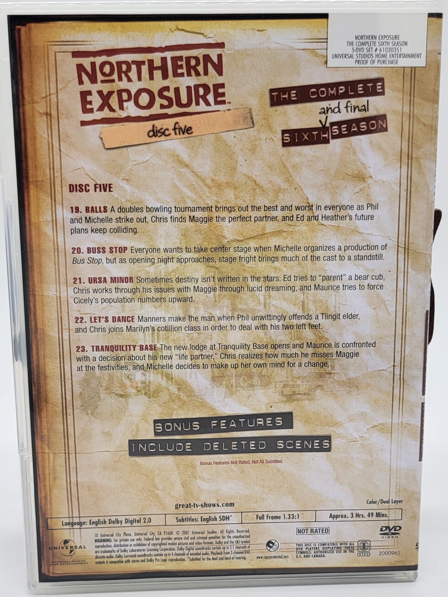 Universal Pictures Home Entertainment - Northern Exposure | DVD | The Complete 6 Season - DVD - Steady Bunny Shop