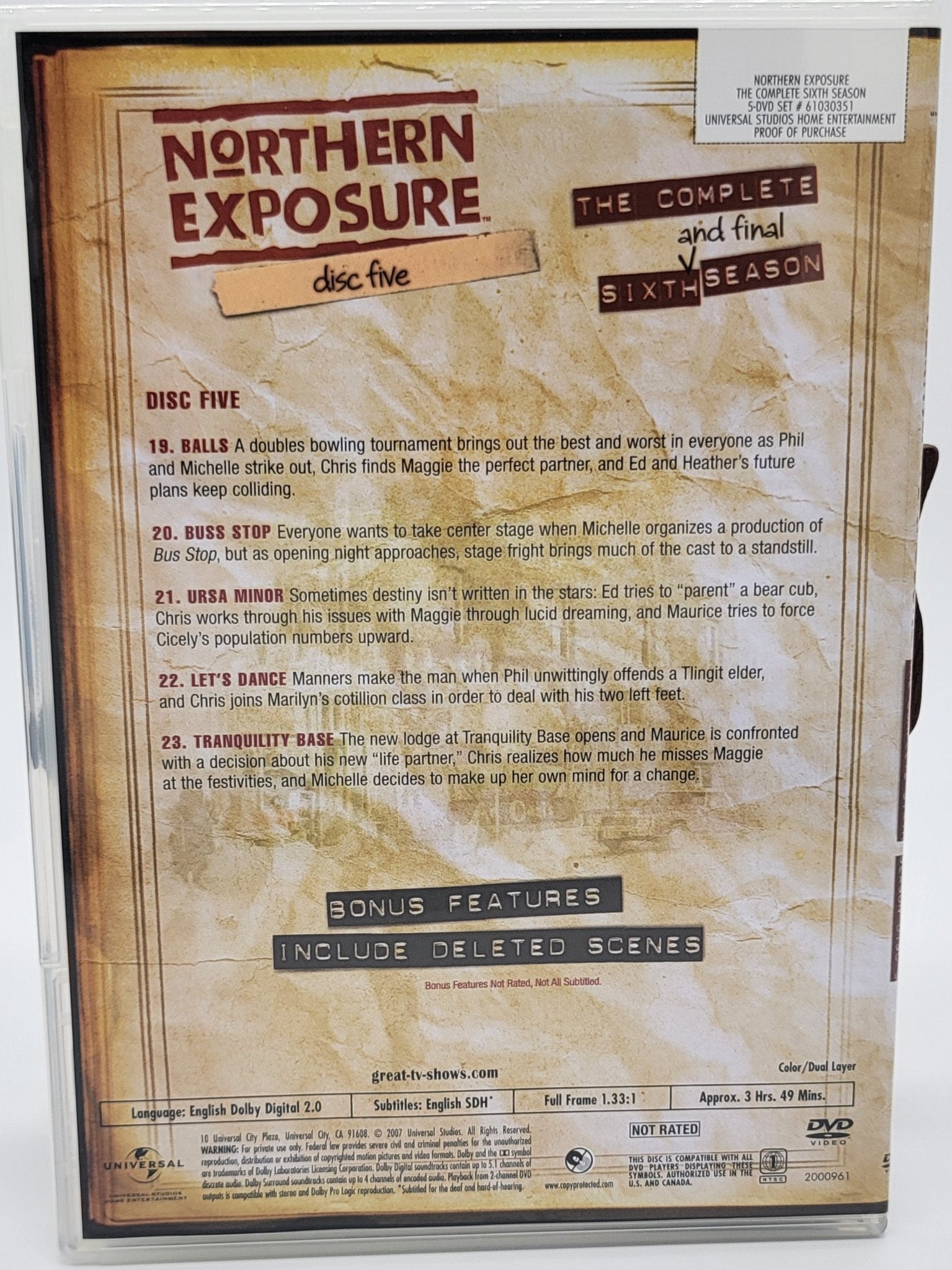 Universal Pictures Home Entertainment - Northern Exposure | DVD | The Complete 6 Season - DVD - Steady Bunny Shop