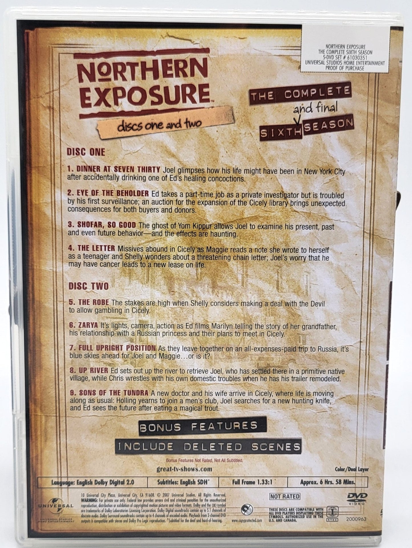 Universal Pictures Home Entertainment - Northern Exposure | DVD | The Complete 6 Season - DVD - Steady Bunny Shop