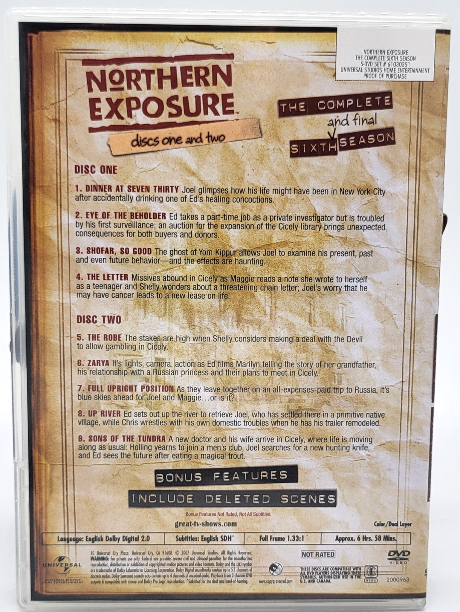 Universal Pictures Home Entertainment - Northern Exposure | DVD | The Complete 6 Season - DVD - Steady Bunny Shop