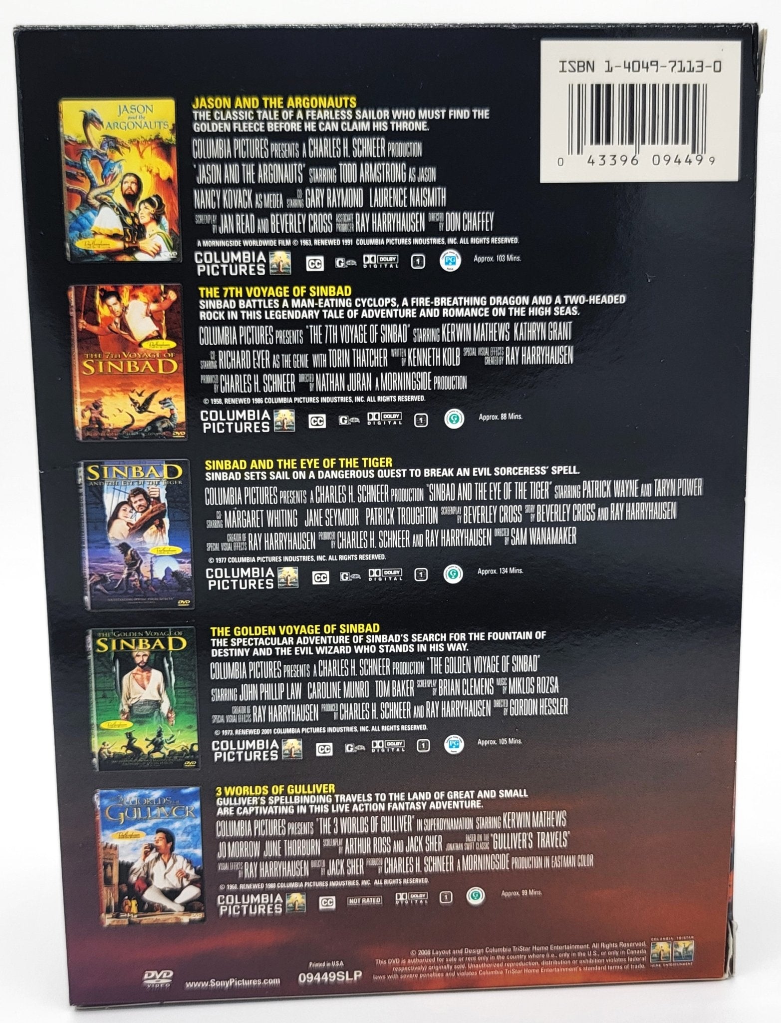 Columbia Pictures - Ray Harryhausen - Legendary Monster Series - The Fantastic Films | SINBAD - 5 Disc Set - DVD - Steady Bunny Shop