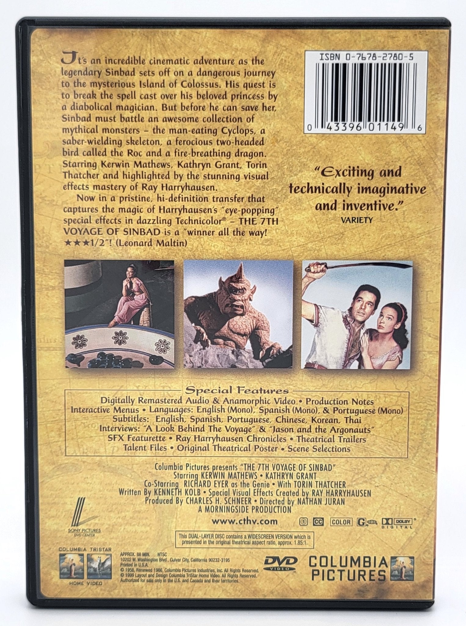 Columbia Pictures - Ray Harryhausen - Legendary Monster Series - The Fantastic Films | SINBAD - 5 Disc Set - DVD - Steady Bunny Shop