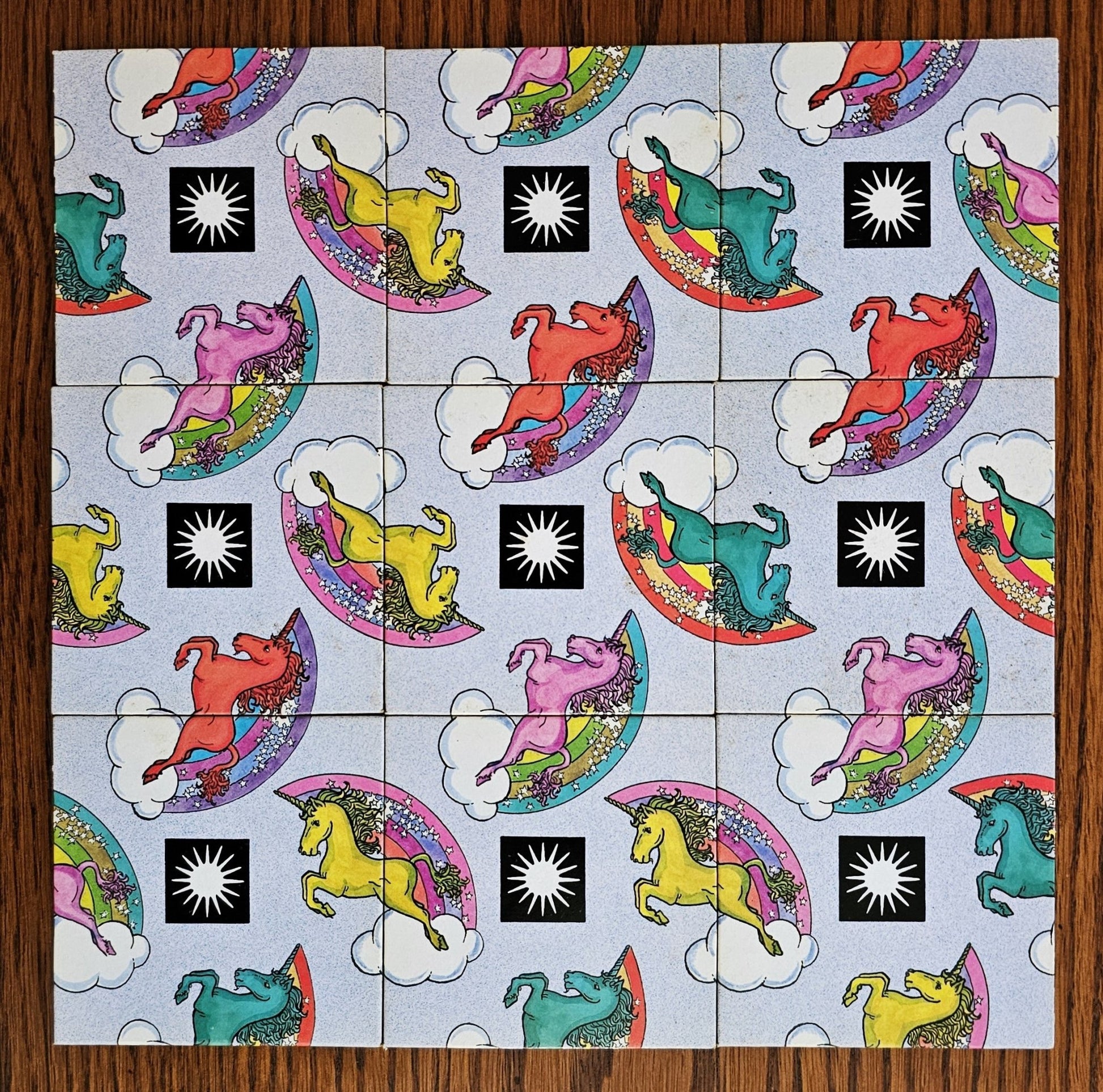 Steady Bunny Shop - Scramble Square Puzzle \ Unicorns & Rainbows | 9 Pieces - Jigsaw Puzzle - Steady Bunny Shop