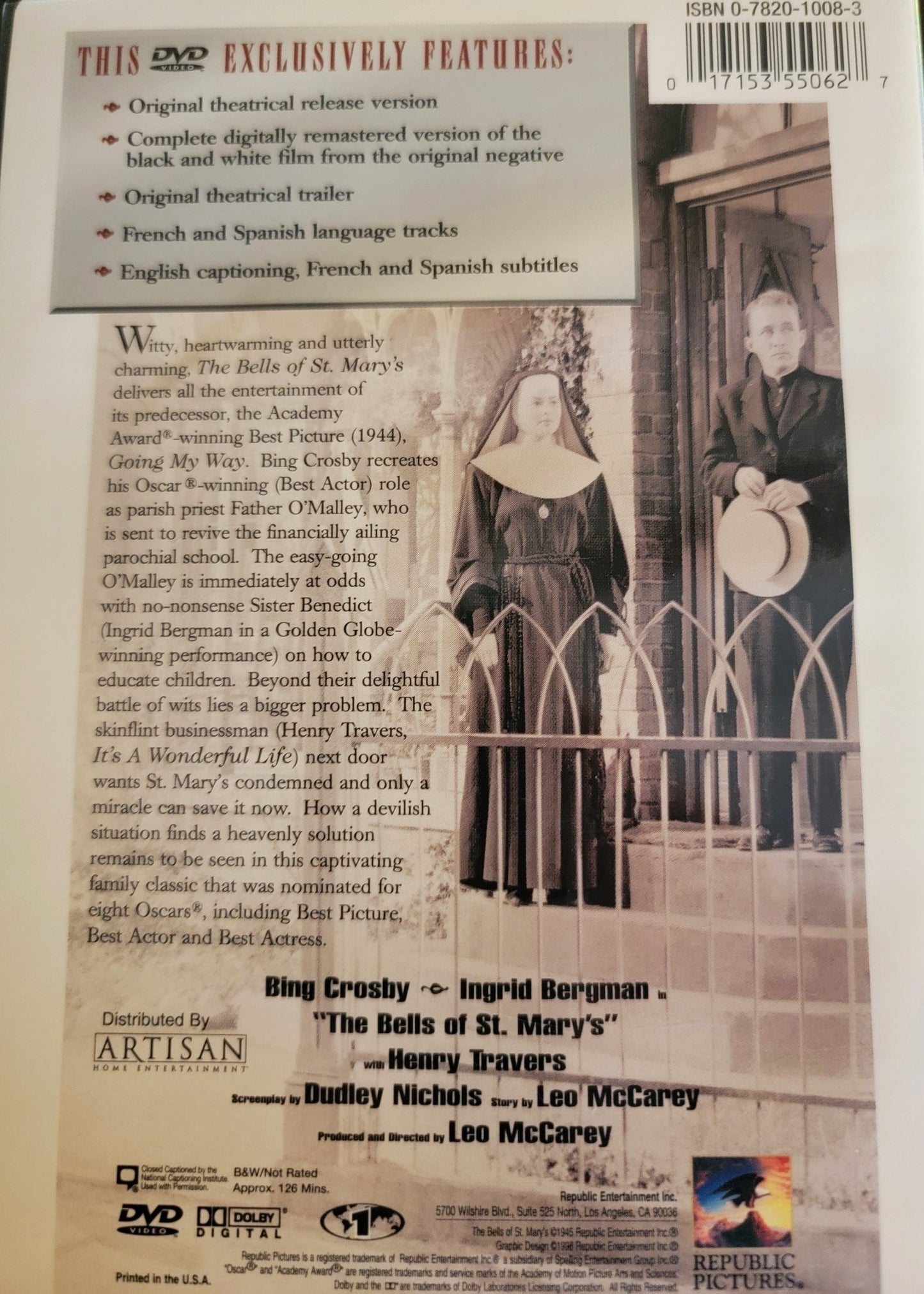 Republic Pictures - The Bells of St. Mary's | DVD | Silver Screen Classics - DVD - Steady Bunny Shop