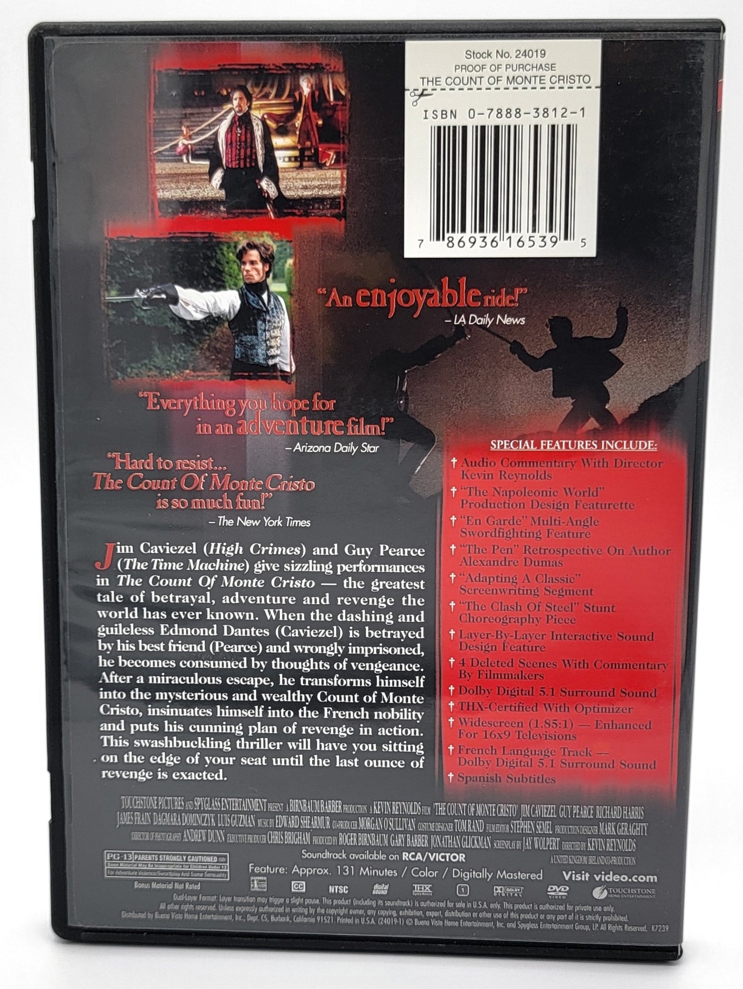 Buena Vista Home Video - The Count of Monte Cristo | DVD | Widescreen - DVD - Steady Bunny Shop