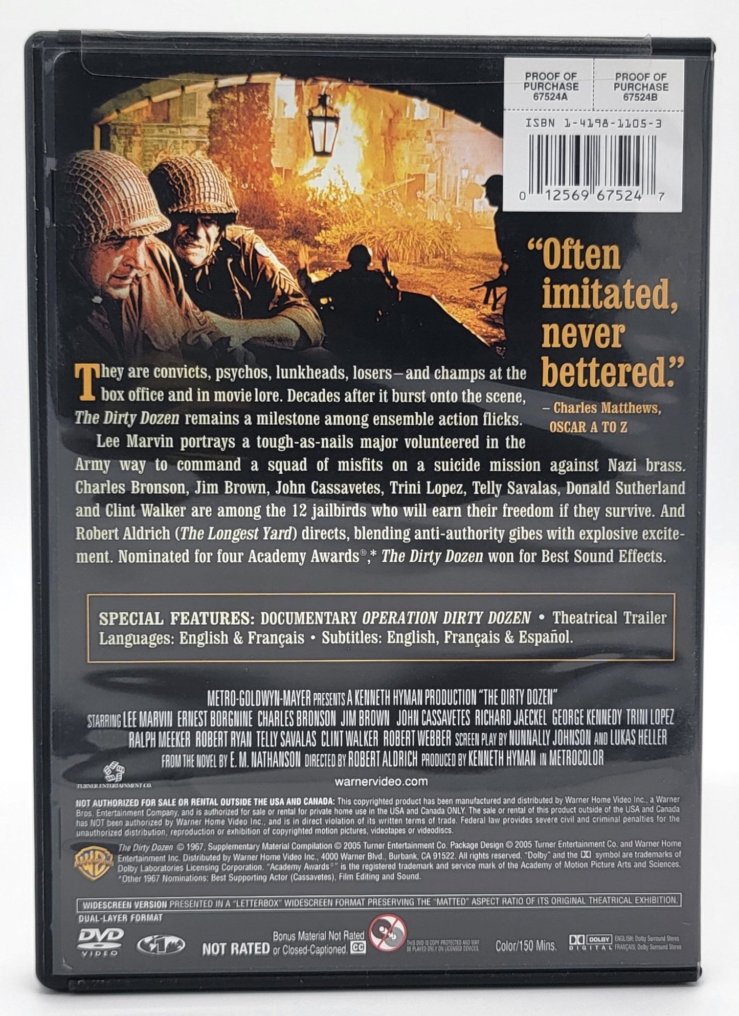 Warner Brothers - The Dirty Dozen | DVD Widescreen - DVD - Steady Bunny Shop