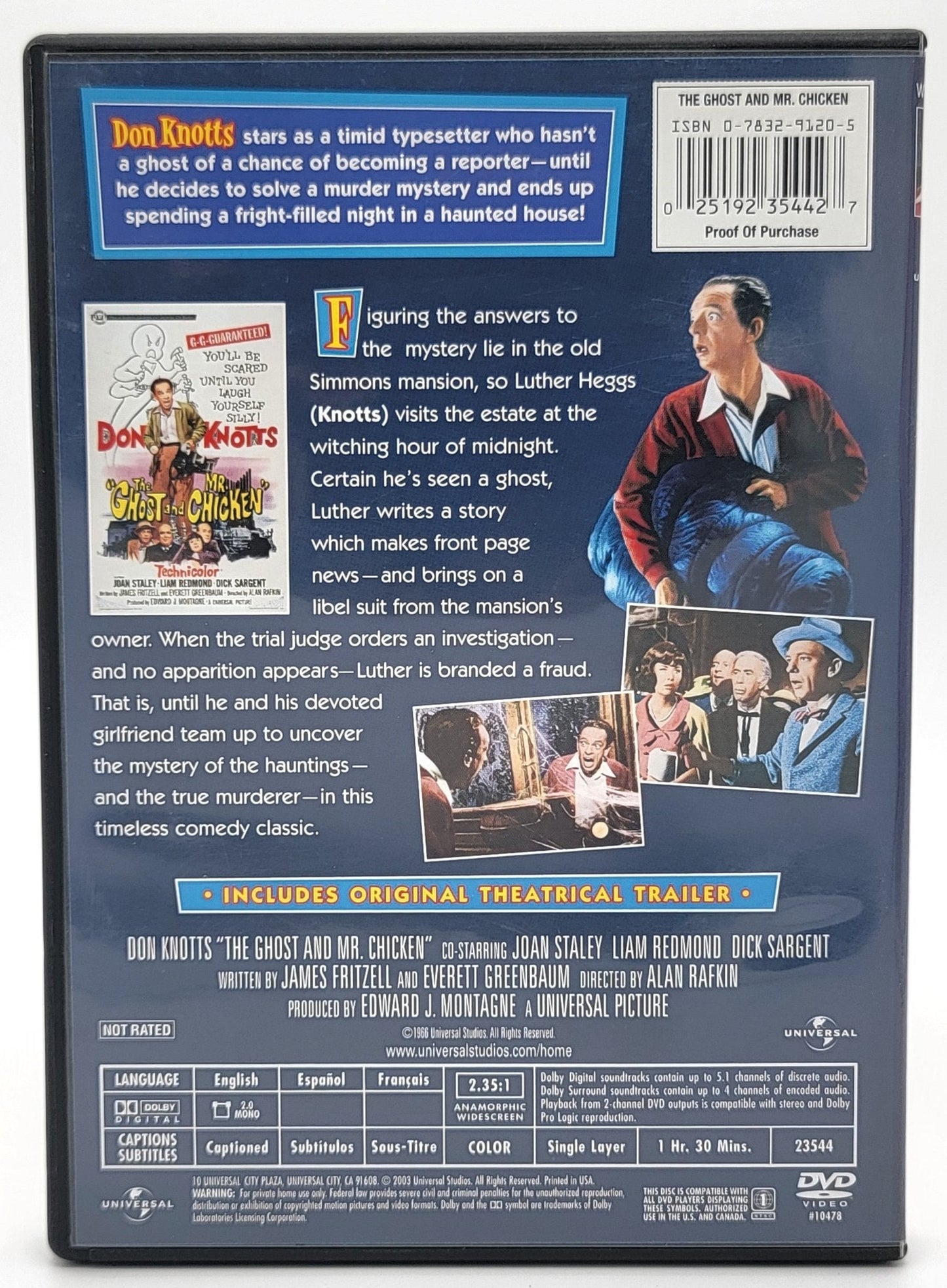 Universal Studios Home Entertainment - The Ghost and Mr. Chicken | DVD | Widescreen - Don Knotts Classics - DVD - Steady Bunny Shop