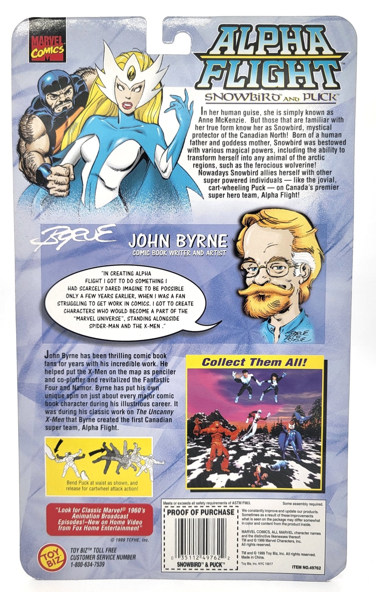 Toy Biz - Toy Biz | Alpha Flight Snowbird and Puck with Collector's Card | Marvel Collector Editions - Action Figures - Steady Bunny Shop
