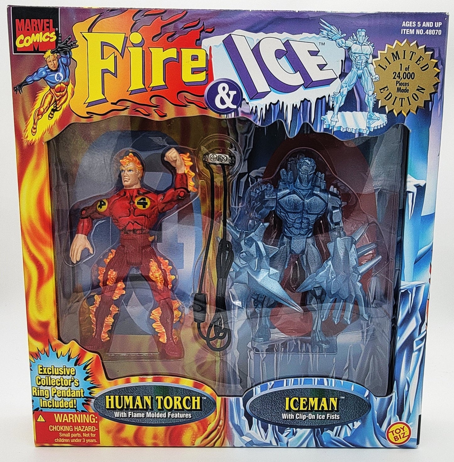 Toy Biz - Toy Biz | Fire & Ice 1997 Human Torch & Iceman | Limited Edition | Vintage Marvel Action Figure - Action Figures - Steady Bunny Shop