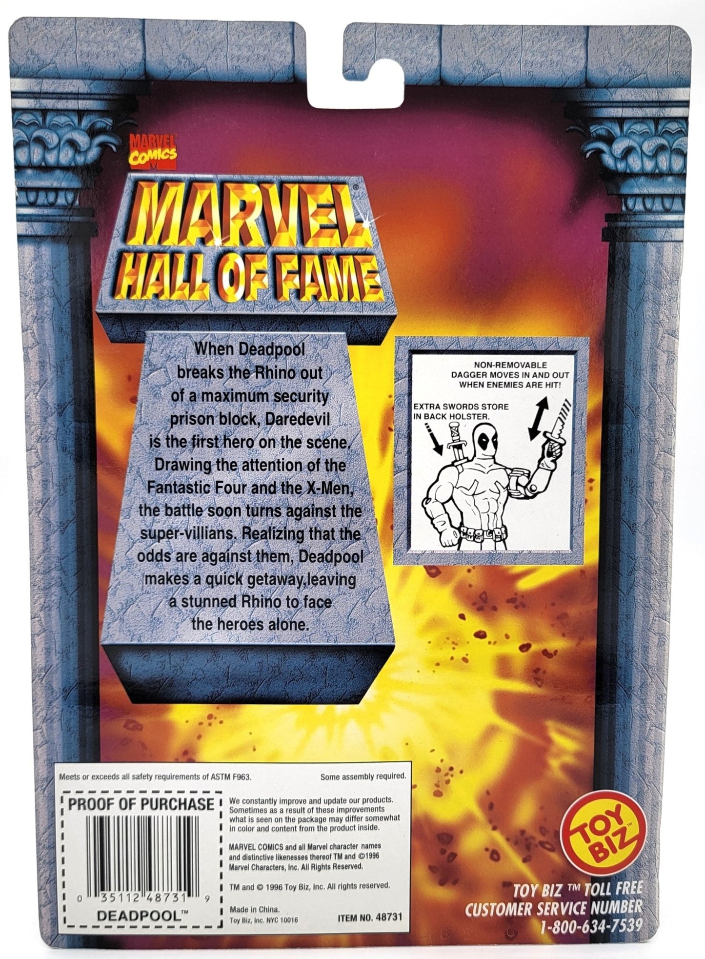 Toy Biz - Toy Biz | Marvel Hall of Fame - Deadpool 1996 | Vintage Marvel Action Figure - Action Figures - Steady Bunny Shop