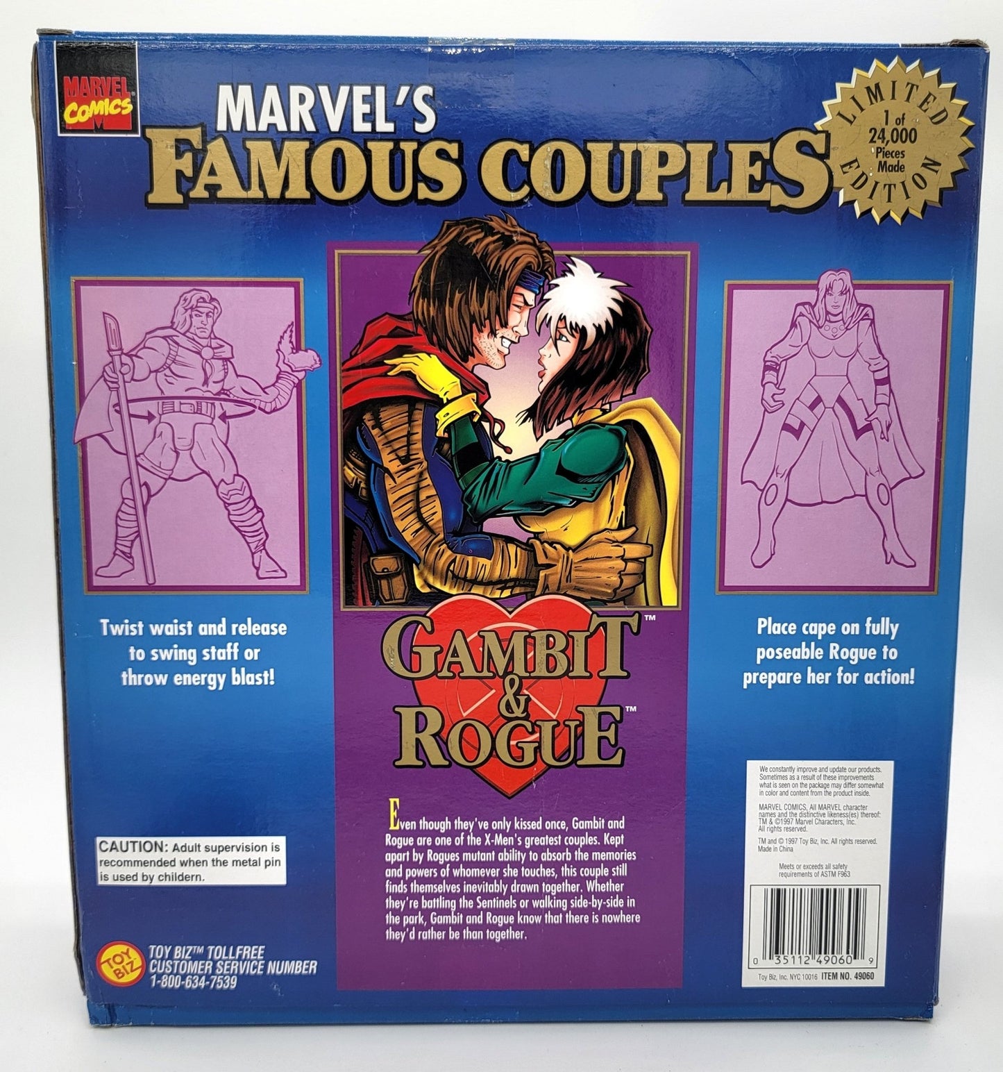Toy Biz - Toy Biz | Marvel's Famous Couples - Gambit & Rogue - The Age of Apocalypse 1997 | Limited Edition | Vintage Action Figure - Action Figures - Steady Bunny Shop