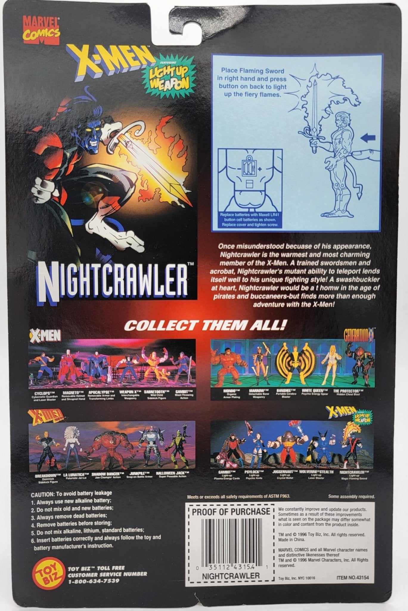 Toy Biz - Toy Biz | X-Men Classics - Nightcrawler 1996 -Rare Silver figure| Vintage Marvel Action Figure - Action Figures - Steady Bunny Shop