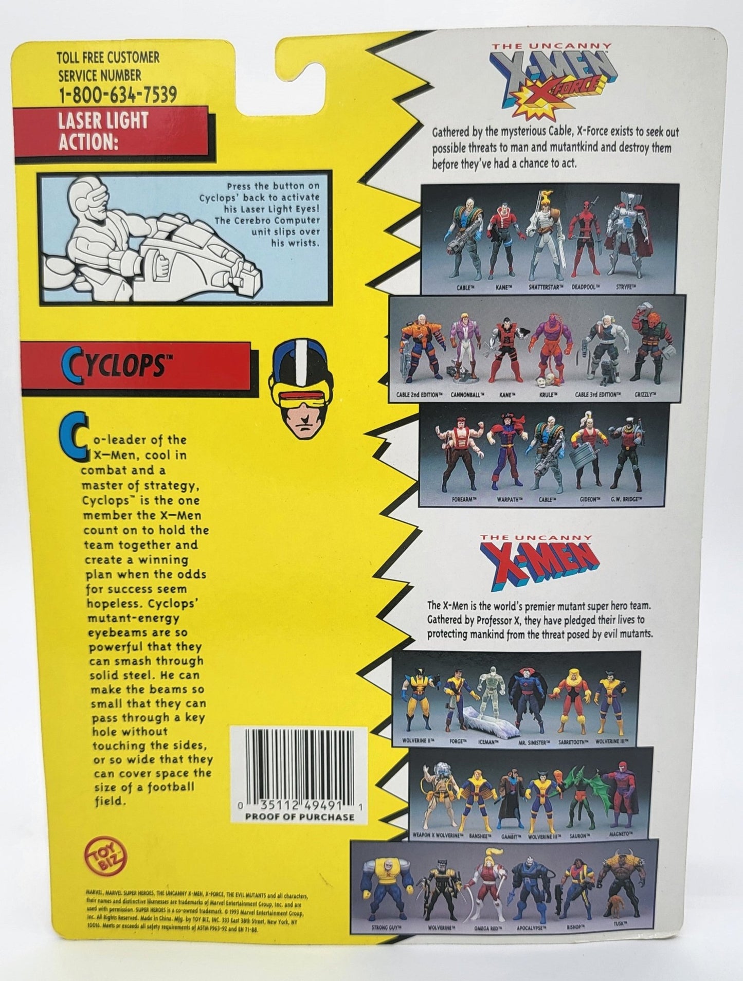 Toy Biz - Toy Biz | X-Men - Cyclops 1993 with trading Card | Vintage Marvel Action Figure - Action Figures - Steady Bunny Shop