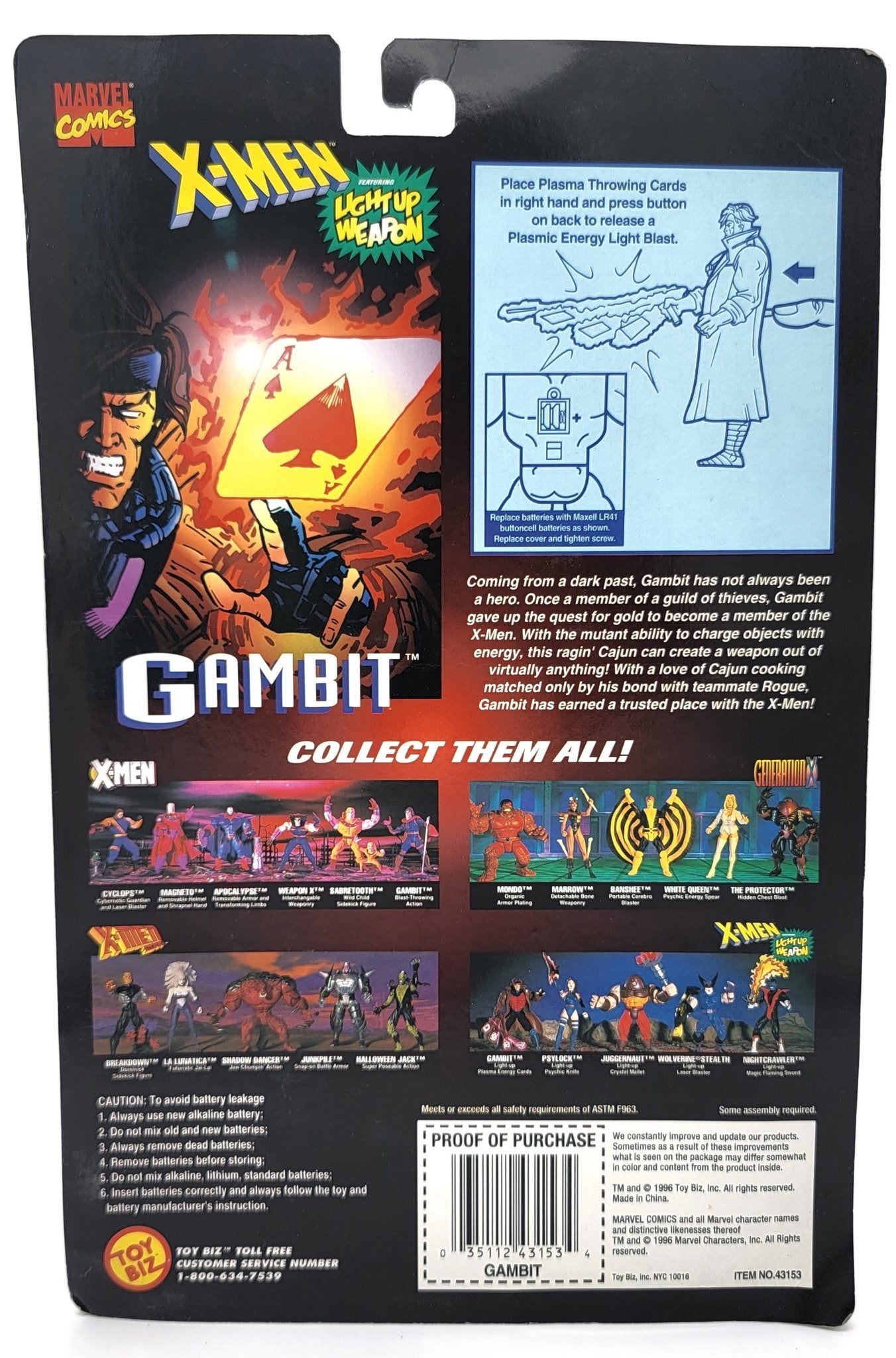 Toy Biz - Toy Biz | X-Men Gambit 1996 | Marval Comics Classics | Vintage Marvel Action Figure - Action Figures - Steady Bunny Shop