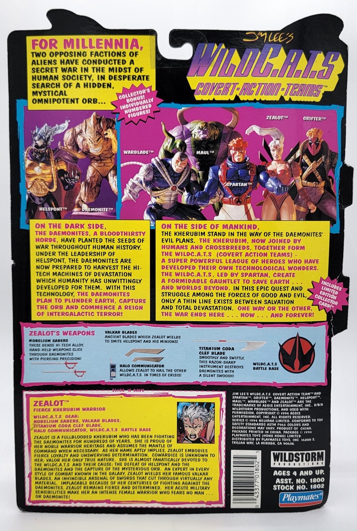 Playmates - Wildcats - Zealot | with Special Edition Collector Card | Vintage Playmates Action Figure - Action Figures - Steady Bunny Shop