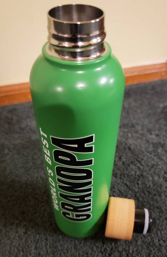 Steady Bunny Shop - World's Best Grandpa - 20oz Steel Insulated Water Bottle - Insulated Steel Water Bottle - Steady Bunny Shop