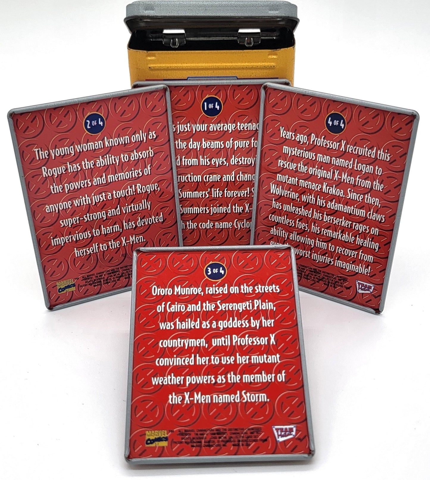 Marvel Comic - X-Men 4 Metal Cards 1996 | Collectible Tin Cards in a Collectible Tin - Collectible Cards - Steady Bunny Shop