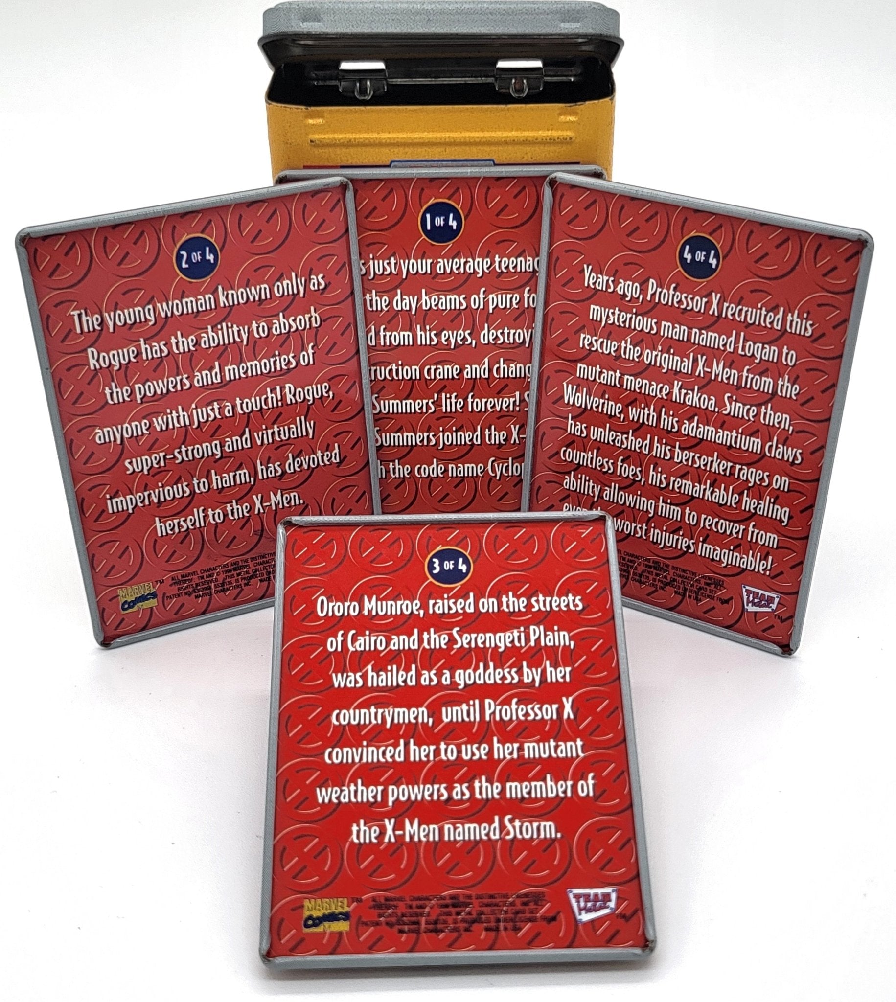 Marvel Comic - X-Men 4 Metal Cards 1996 | Collectible Tin Cards in a Collectible Tin - Collectible Cards - Steady Bunny Shop