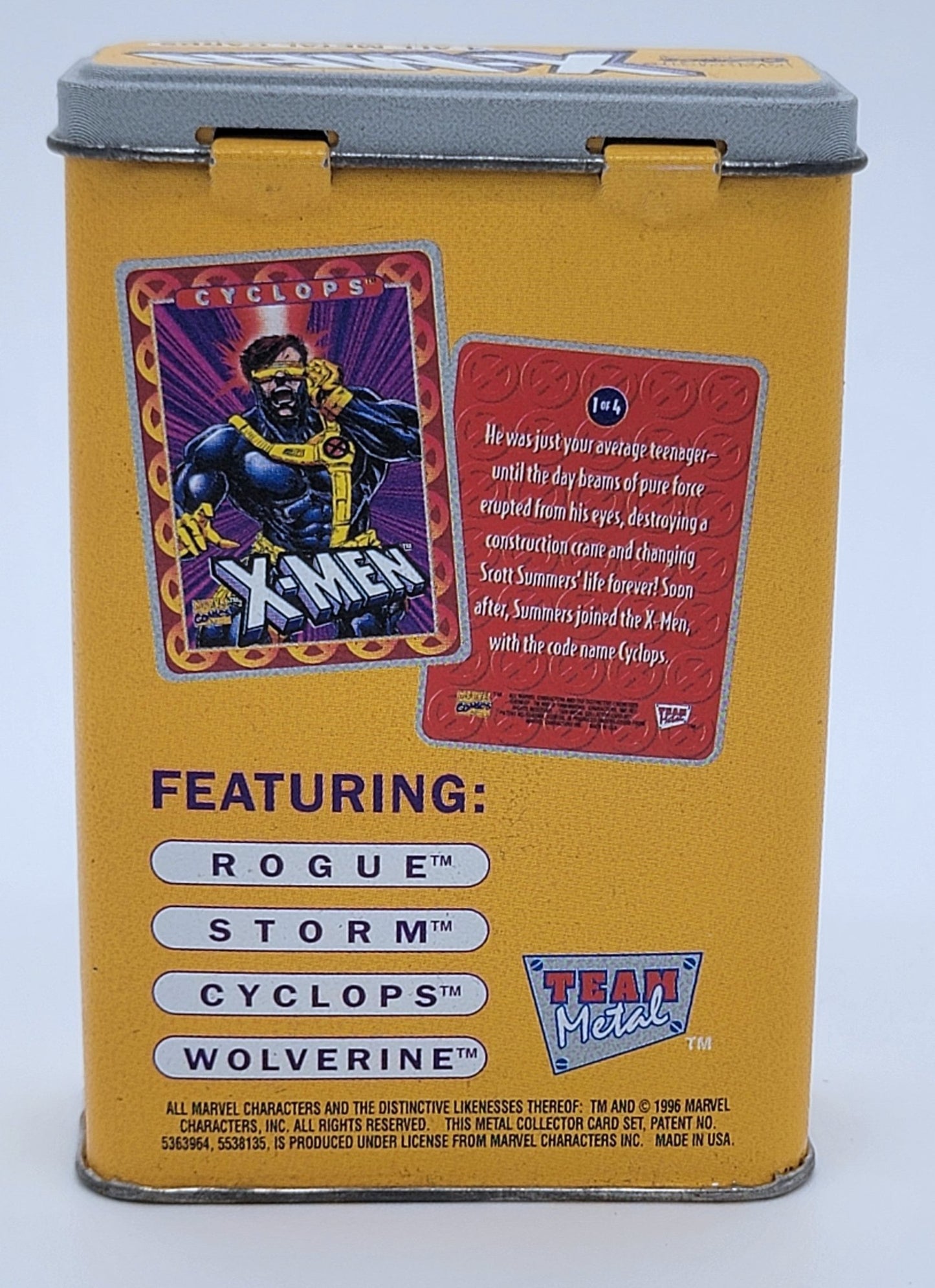 Marvel Comic - X-Men 4 Metal Cards 1996 | Collectible Tin Cards in a Collectible Tin - Collectible Cards - Steady Bunny Shop