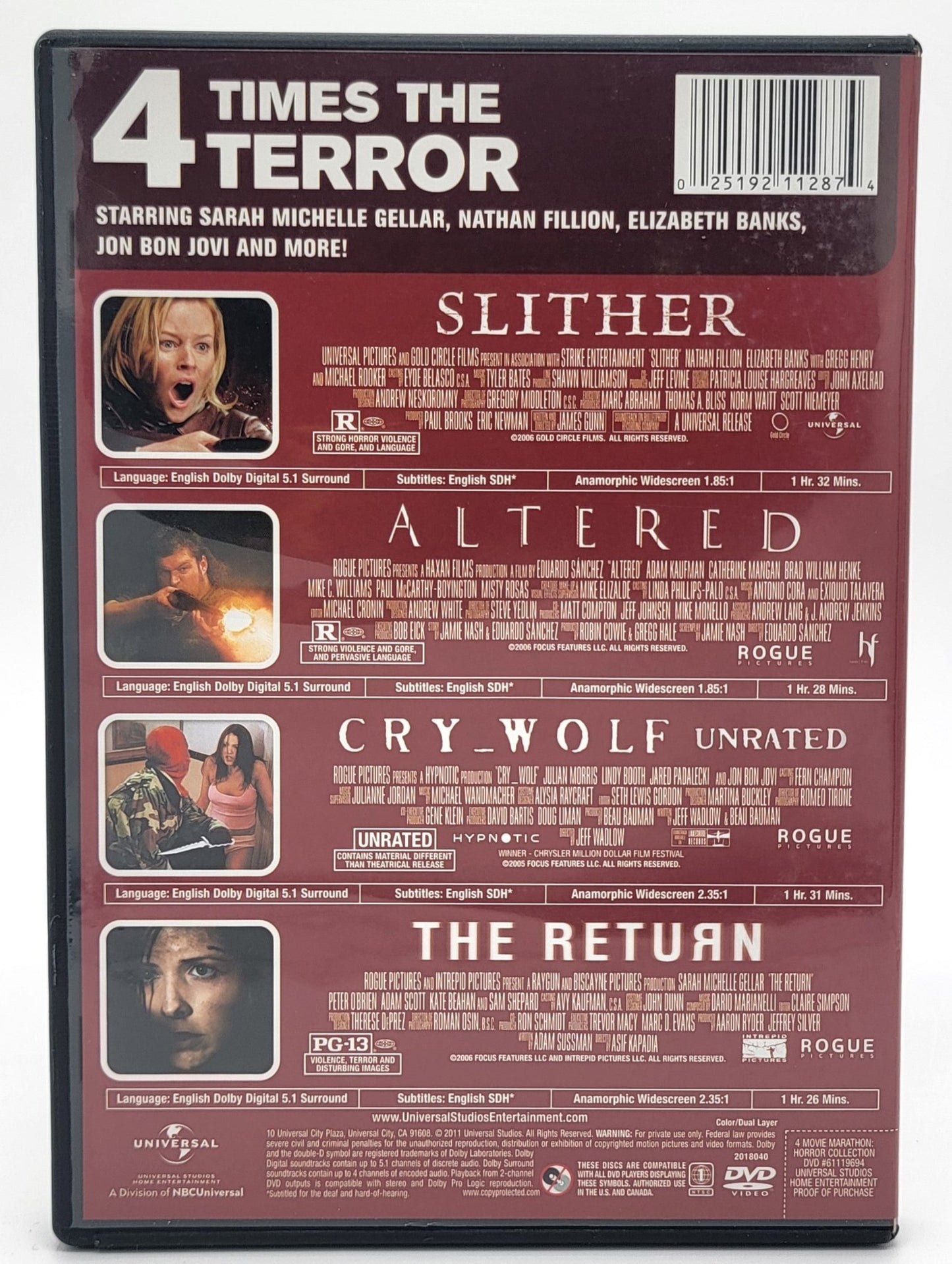Universal Studios Home Entertainment - 4 Movie Marathon - Horror Collection | DVD -Unrated - DVD - Steady Bunny Shop
