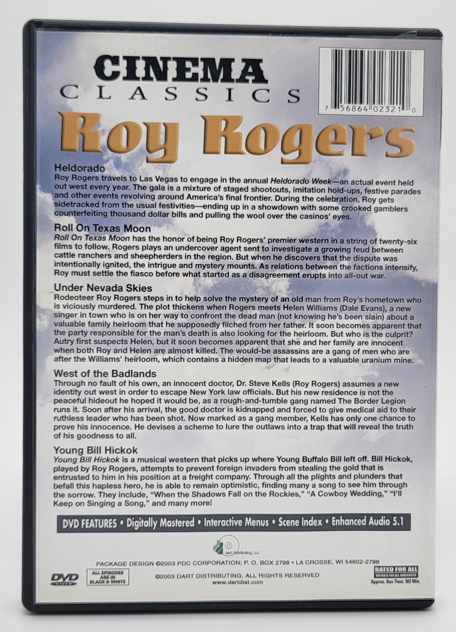 Dart Distributing - Cinema Classics Roy Rogers - 5 Episodes | DVD | Enhanced Audio 5.1 - DVD - Steady Bunny Shop
